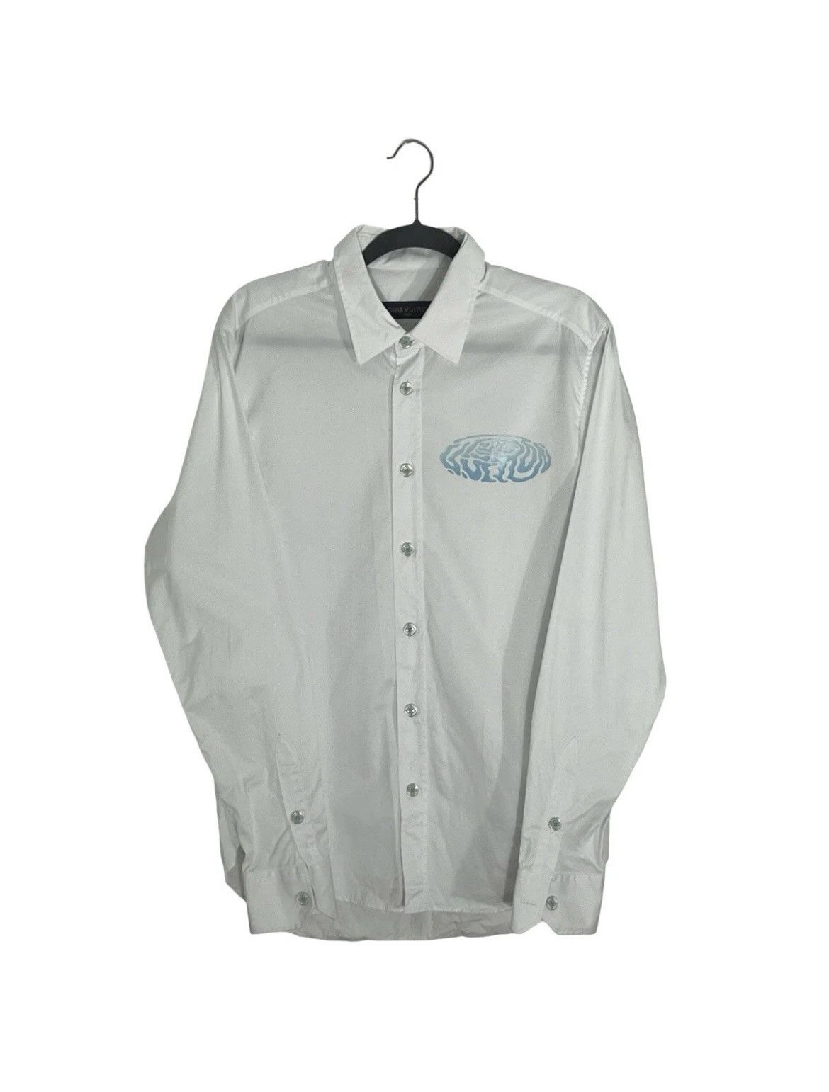 Louis Vuitton Louis Vuitton White Button Shirt Men's Gradient Logo Graphic Size US M / EU 48-50 / 2 - 1 Thumbnail