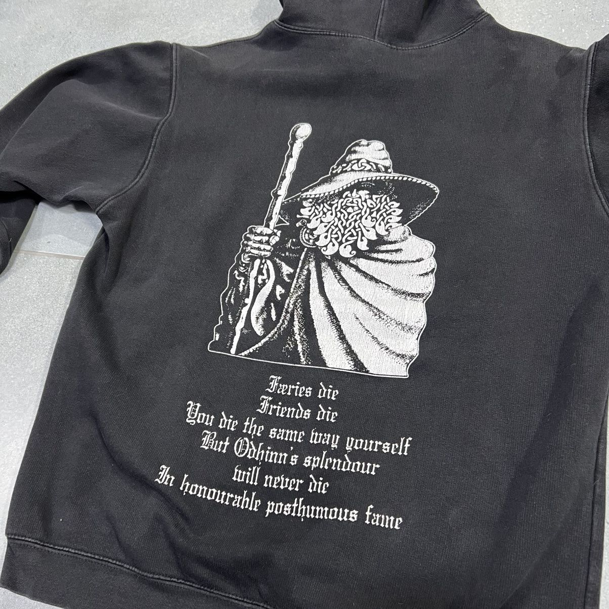Vintage Vintage Black faded unique rare burzum black metal hoodie Size US L / EU 52-54 / 3 - 6 Thumbnail