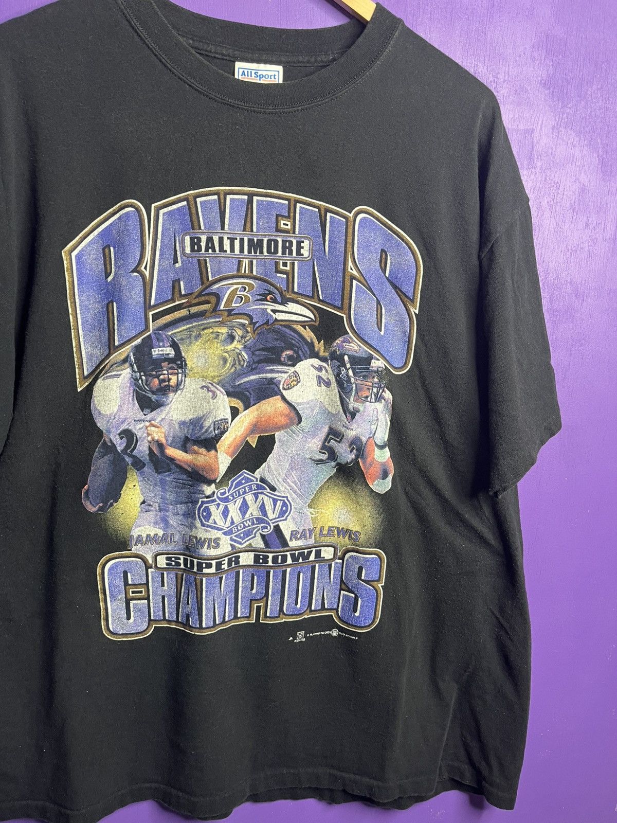 NFL × Vintage Vintage 2001 Baltimore Ravens SB XXXV champs t-shirt Size US XL / EU 56 / 4 - 3 Thumbnail