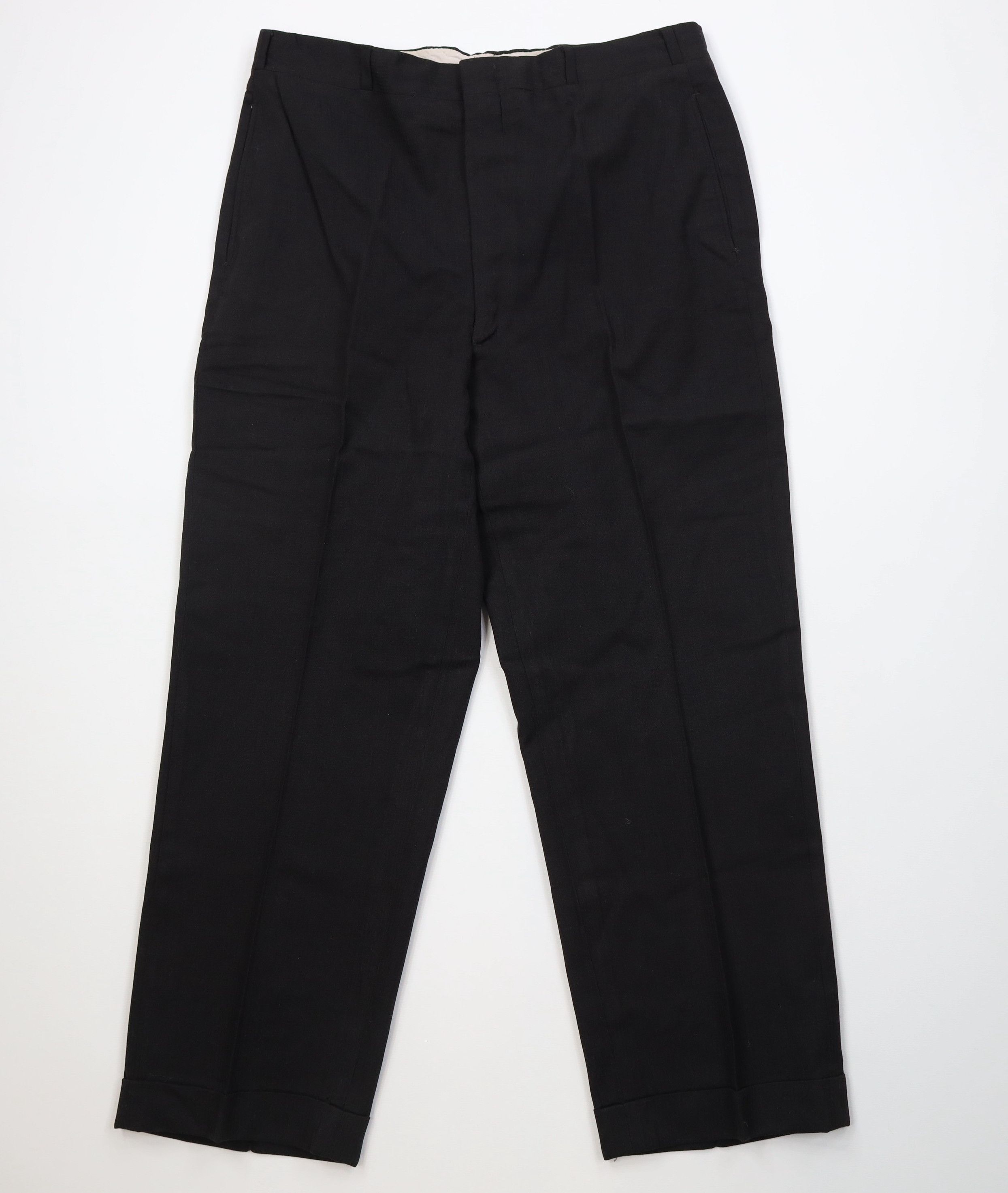 Vintage Vintage 50s Rockabilly Gabardine Knit Chino Pants Black USA Size US 34 / EU 50 - 1 Thumbnail