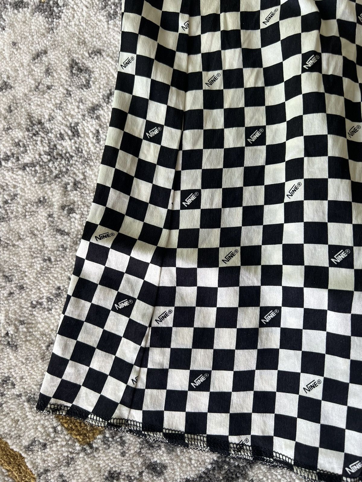 Japanese Brand × Takahiromiyashita The Soloist. Number (N)ine Checkered Silk white black skirt boxer pants Size 32" / US 10 / IT 46 - 3 Thumbnail