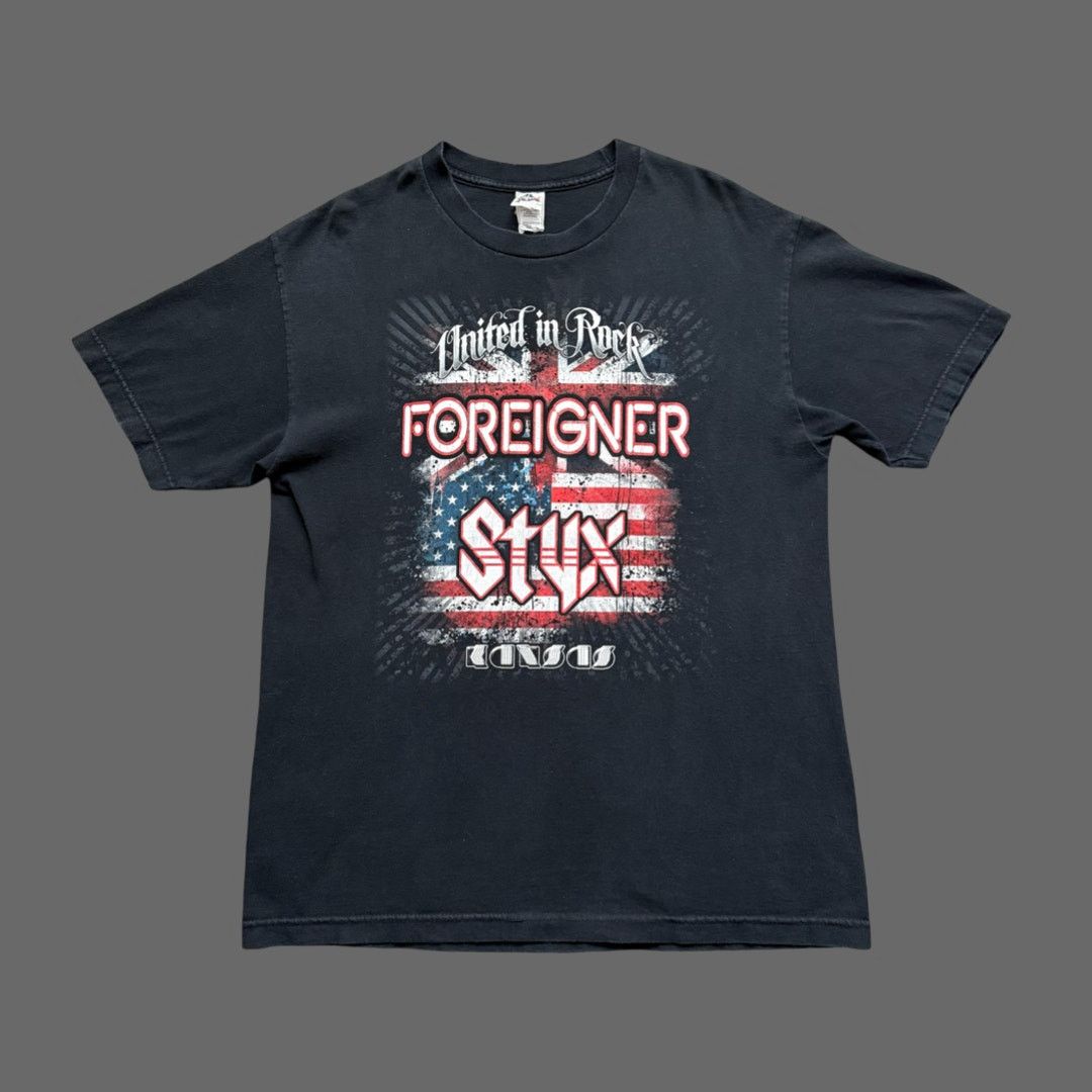 Alstyle Foreigner x Styx 'United in Rock' 2010 Black SS Tee Size L Size US L / EU 52-54 / 3 - 1 Thumbnail