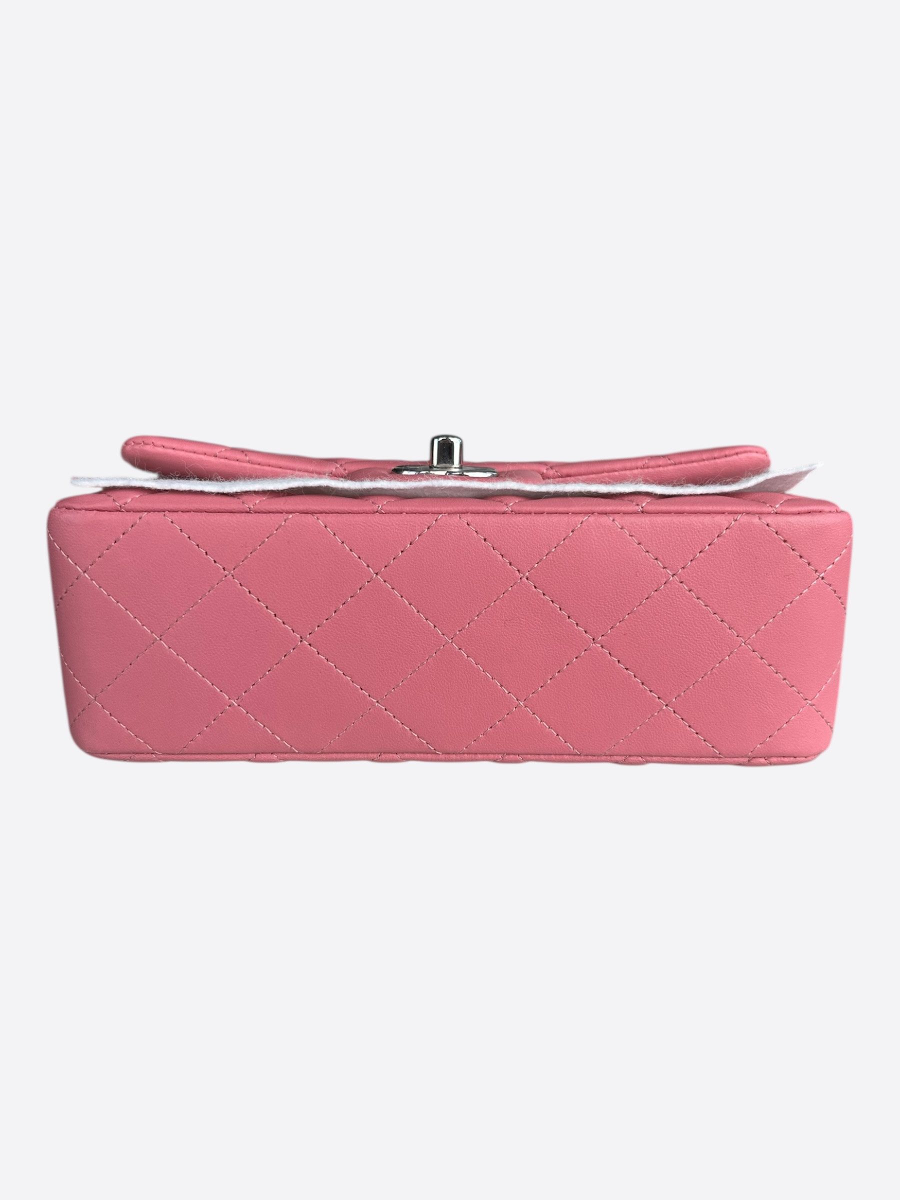 Chanel Pink Quilted Lambskin Mini Rectangular Flap Bag