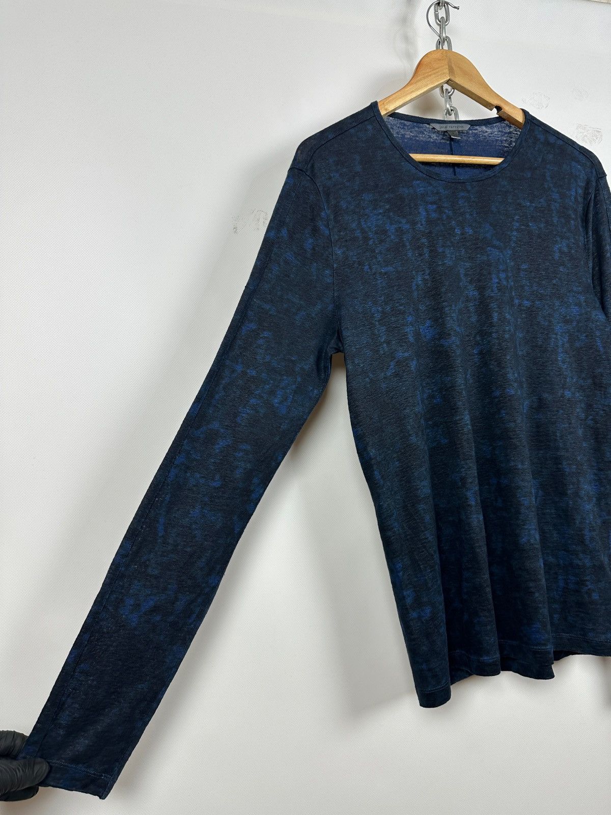 John Varvatos John Varvatos Linen Crewneck Black/Blue Long Sleeve T-Shirt Size US M / EU 48-50 / 2 - 9 Thumbnail