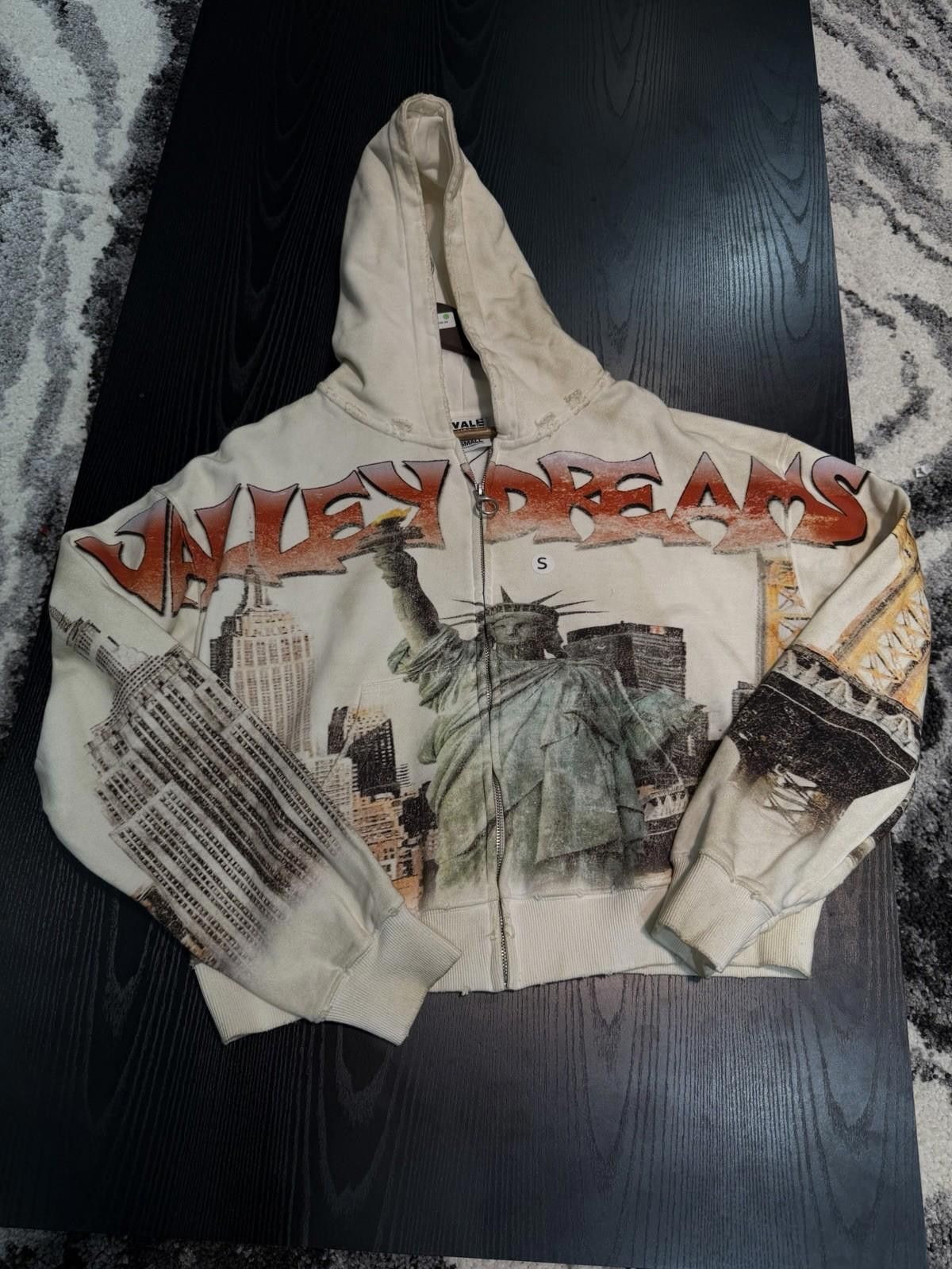 Size S - Vale Black Zip Up Hoodie NY Authentic Valley
