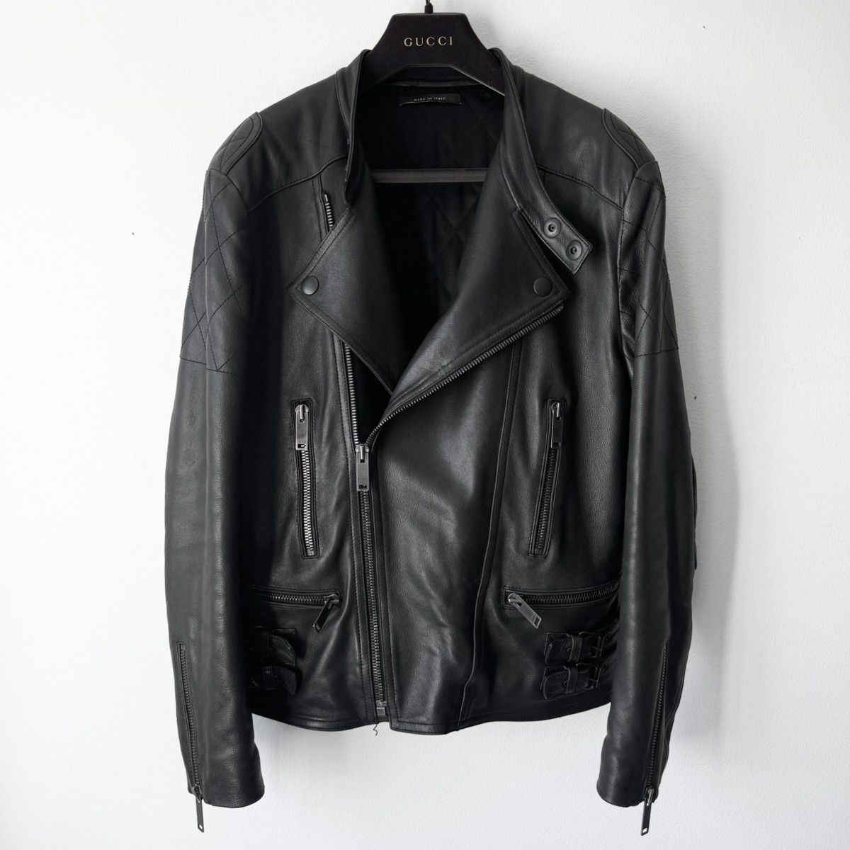 Gucci Gucci FW2006 Black Lamb Leather Biker Moto Jacket Size US M / EU 48-50 / 2 - 2 Thumbnail