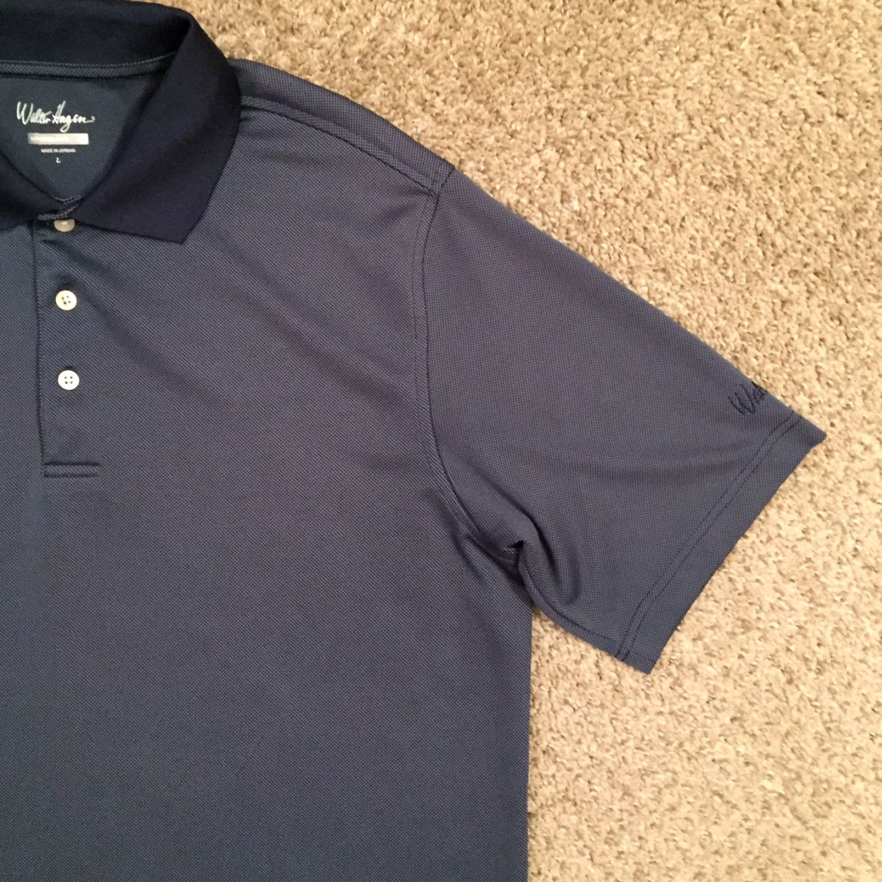 Vintage Walter Hagen Polo Shirt Mens L Blue Short Sleeve Hydro Dri Polyester Collared Solid Polo Shirt Mens Size US L / EU 52-54 / 3 - 4 Thumbnail