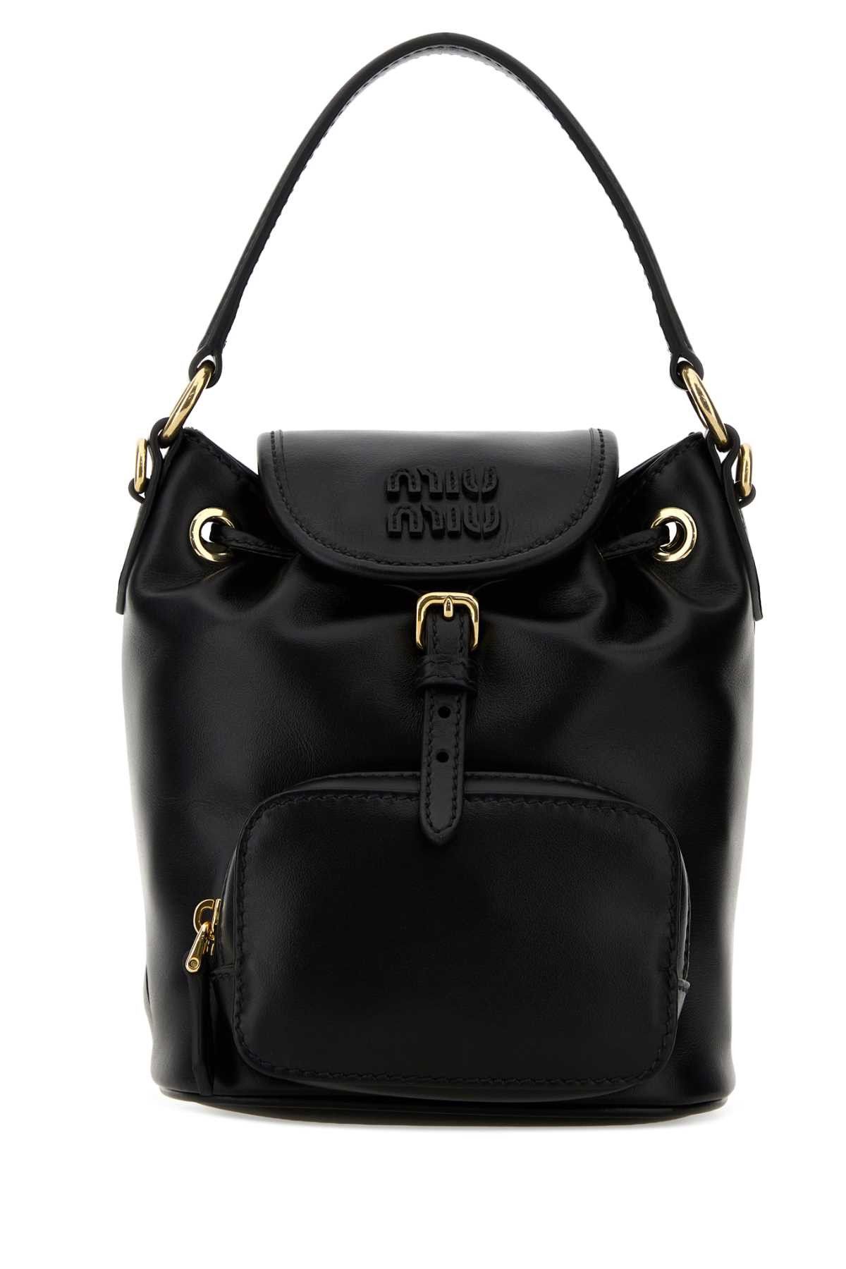 Miu Miu Black Leather Backpack Size ONE SIZE - 1 Thumbnail