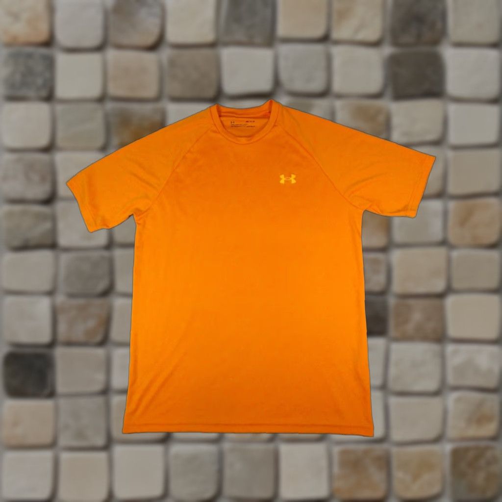 Under Armour Under Armour Shirt Mens Medium Orange HeatGear Running Pullover Size US M / EU 48-50 / 2 - 1 Thumbnail