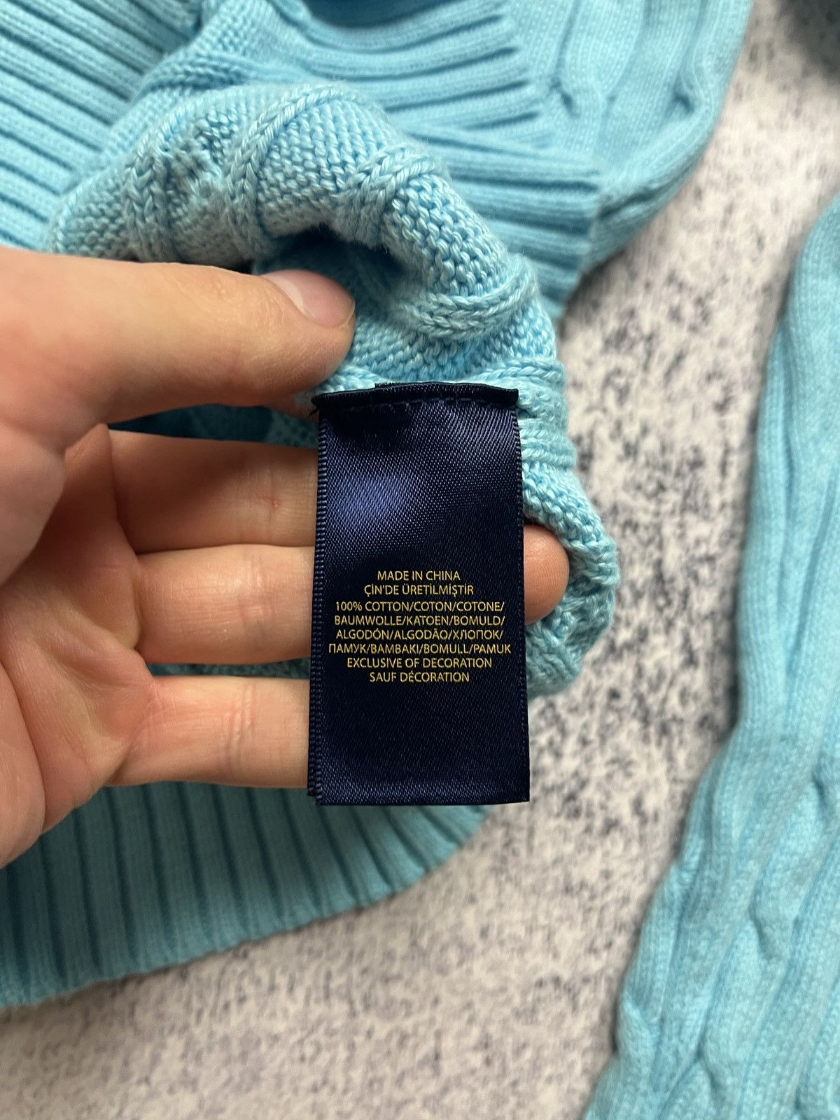 Polo Ralph Lauren × Ralph Lauren Polo Ralph Lauren V-neck Women’s Blue Cable Knit Sweater Size M / US 6-8 / IT 42-44 - 8 Thumbnail