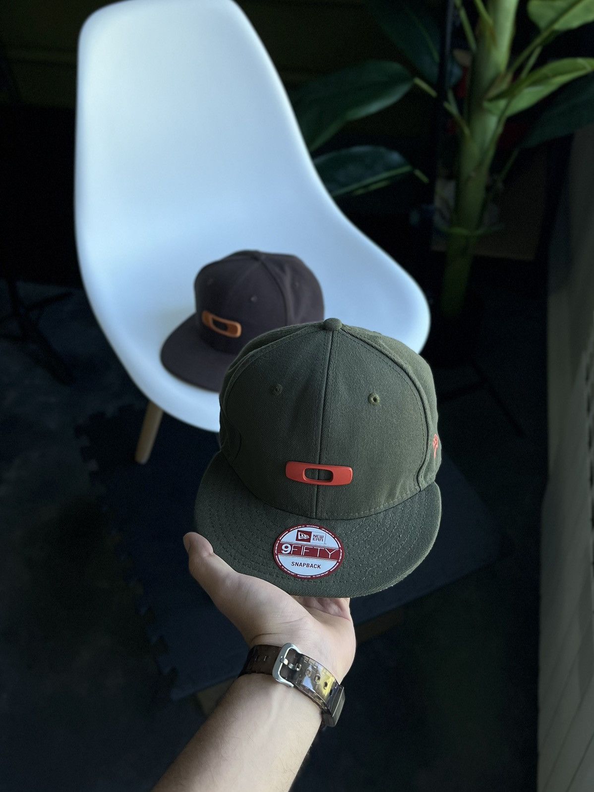 New Era × Oakley Oakley x New Era 9Fifty Snapback Hat Khaki Red 3D Logo Size ONE SIZE - 3 Thumbnail