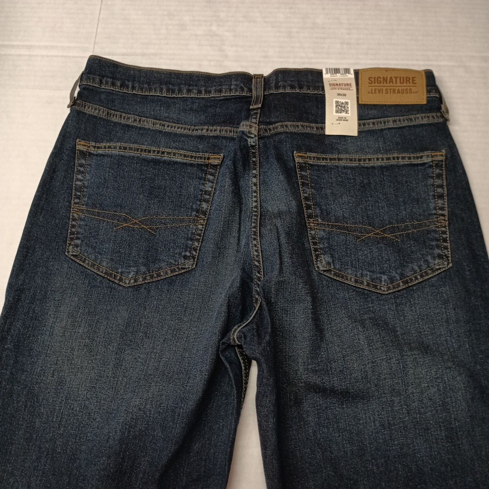 Levi's Signature By Levi Straight Jeans Mens 36x30 Blue Cotton Flex Size US 36 / EU 52 - 9 Thumbnail