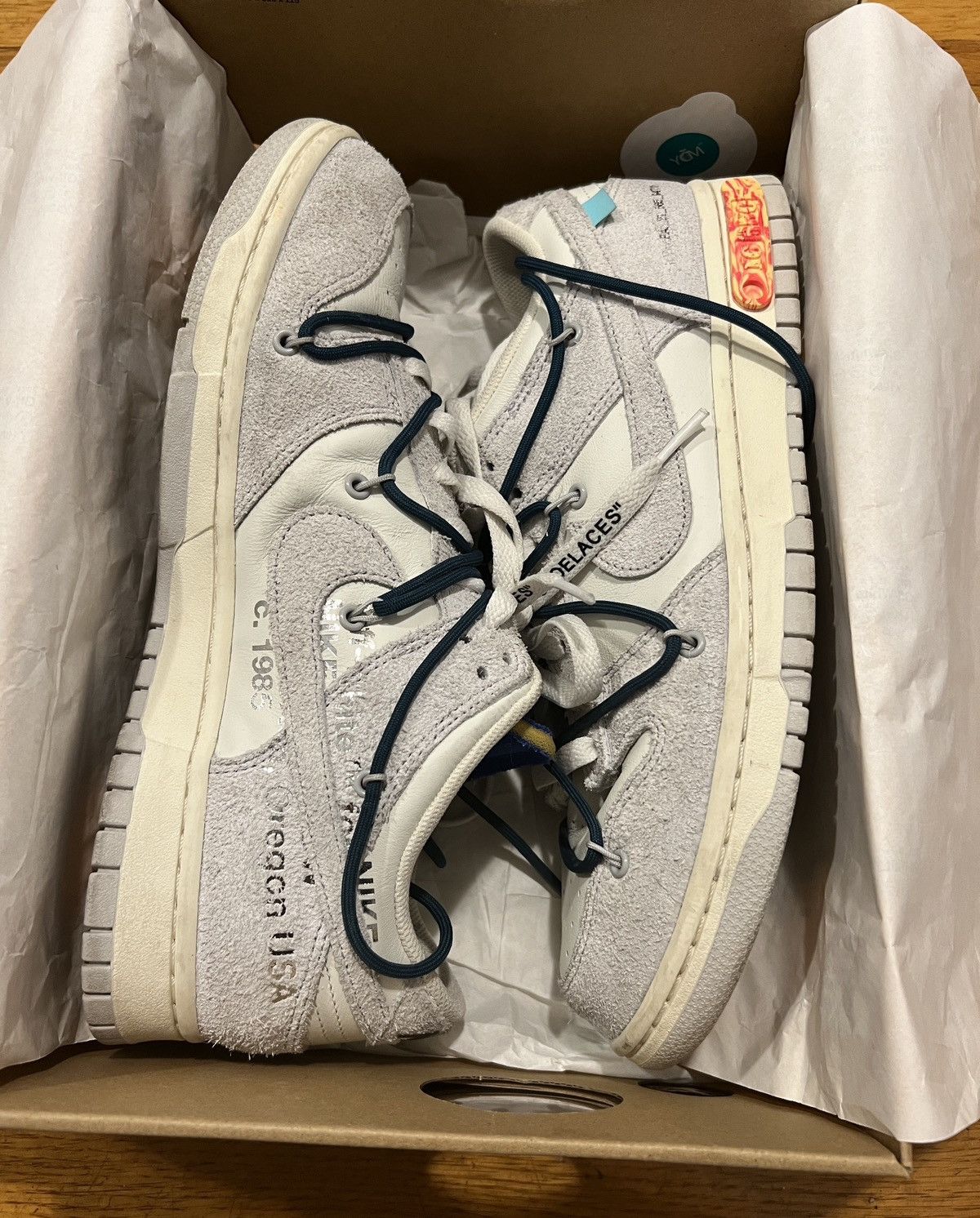 Nike × Off-White Nike Off-White Dunk Low Lot 16 Size US 10.5 / EU 43-44 - 3 Thumbnail