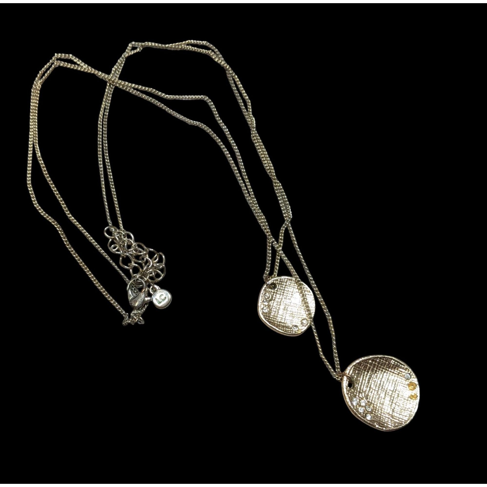 Liz Claiborne Liz Claiborne Layered Gold-Tone Necklace With Textured Circu Size ONE SIZE - 2 Thumbnail
