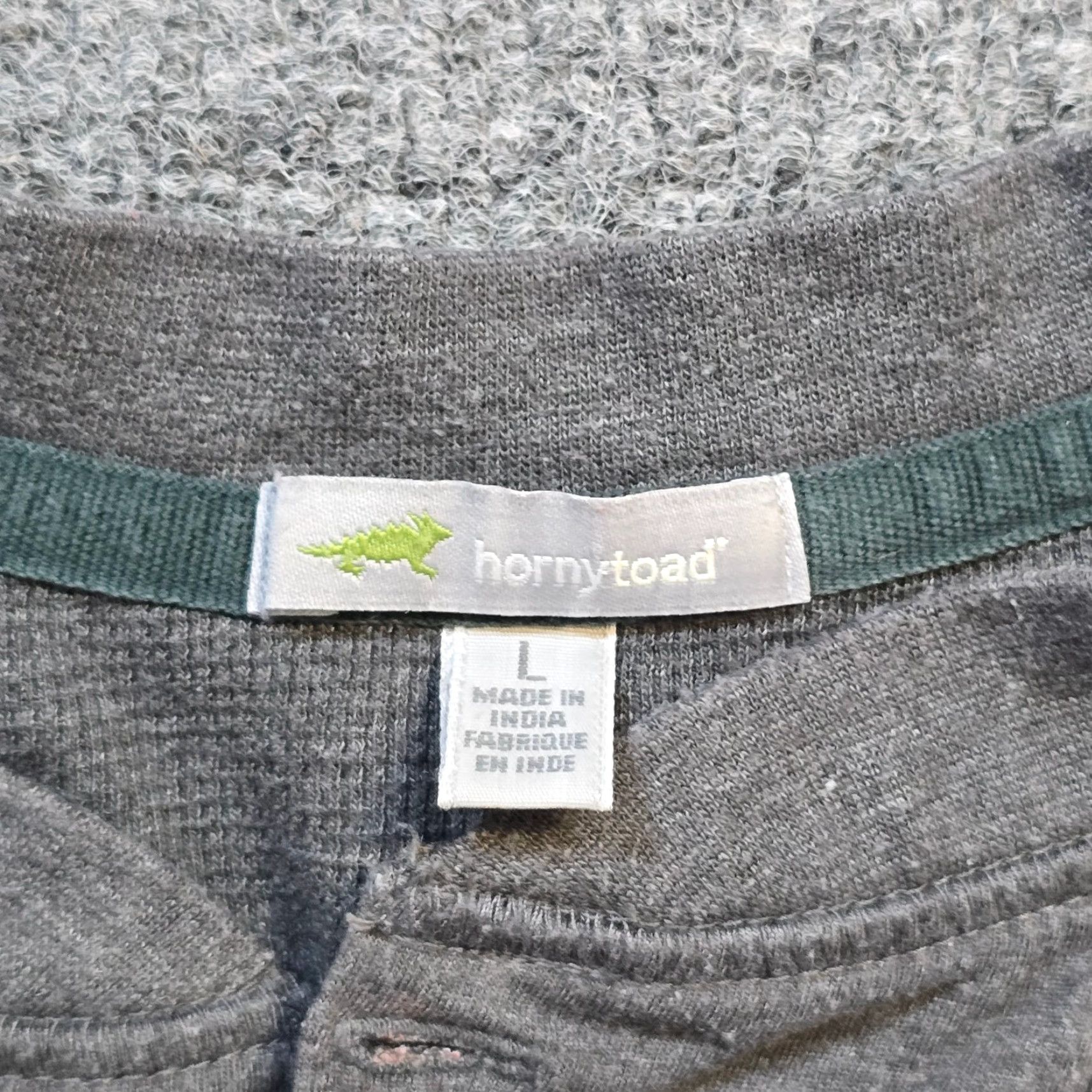 Vintage Horny Toad Shirt Mens Large Gray Henley Thermal Outdoors Capsule Layer Knit Cotton Long Sleeve T-Shirt Casual Mens Folded Hem Size US L / EU 52-54 / 3 - 4 Thumbnail