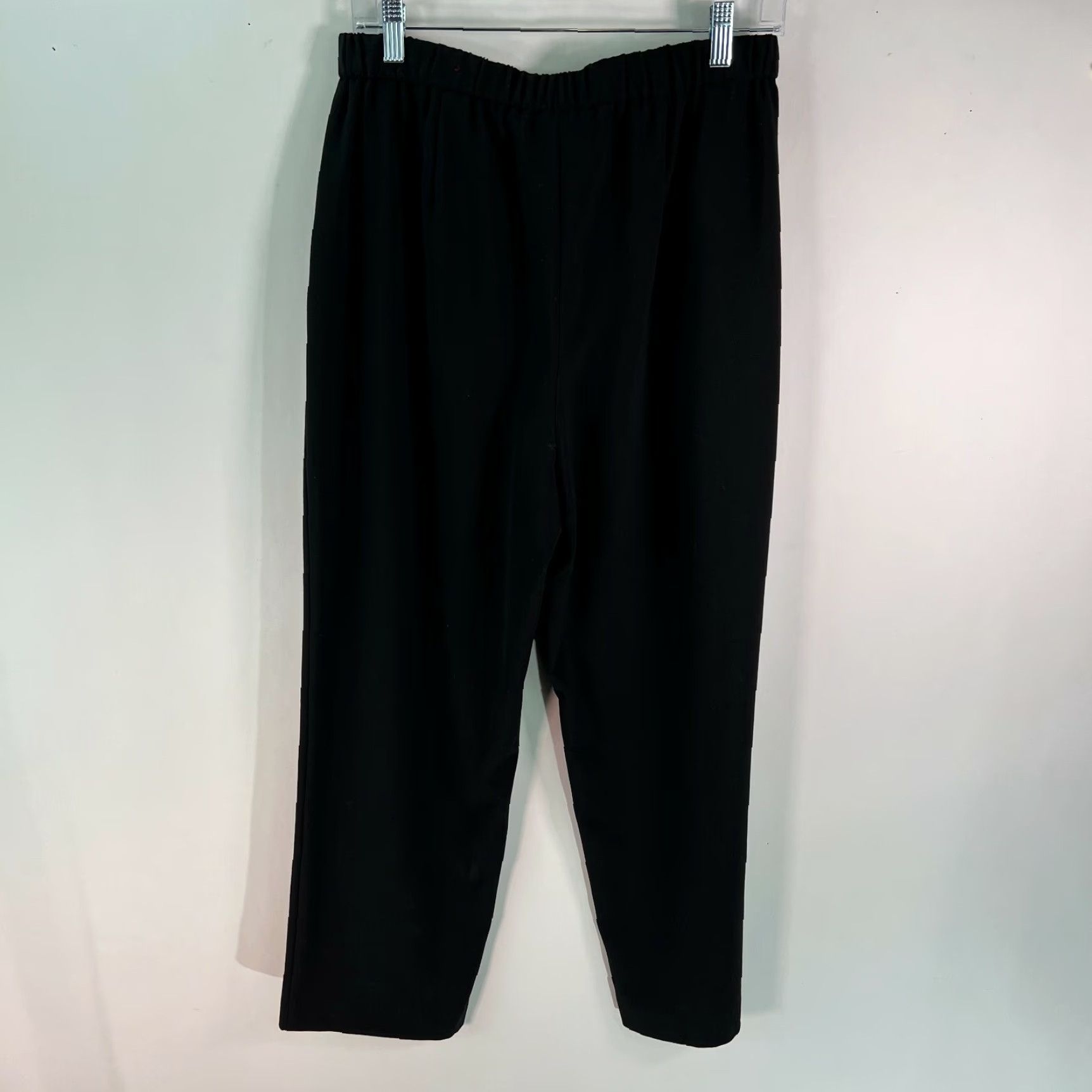 JM Collection JM Collection Womens Flat Front Elastic Waist Black Casual Pants Petites 14 Size 14 Size 36" / US 14 / IT 50 - 2 Thumbnail