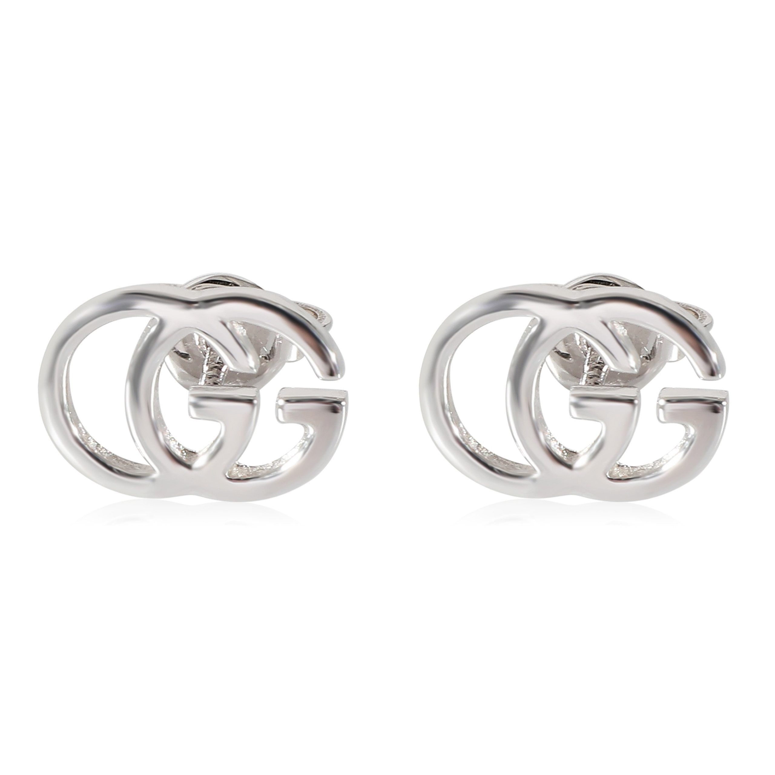 Gucci Gucci Running GG Stud Earrings in 18K White Gold Size ONE SIZE - 1 Thumbnail