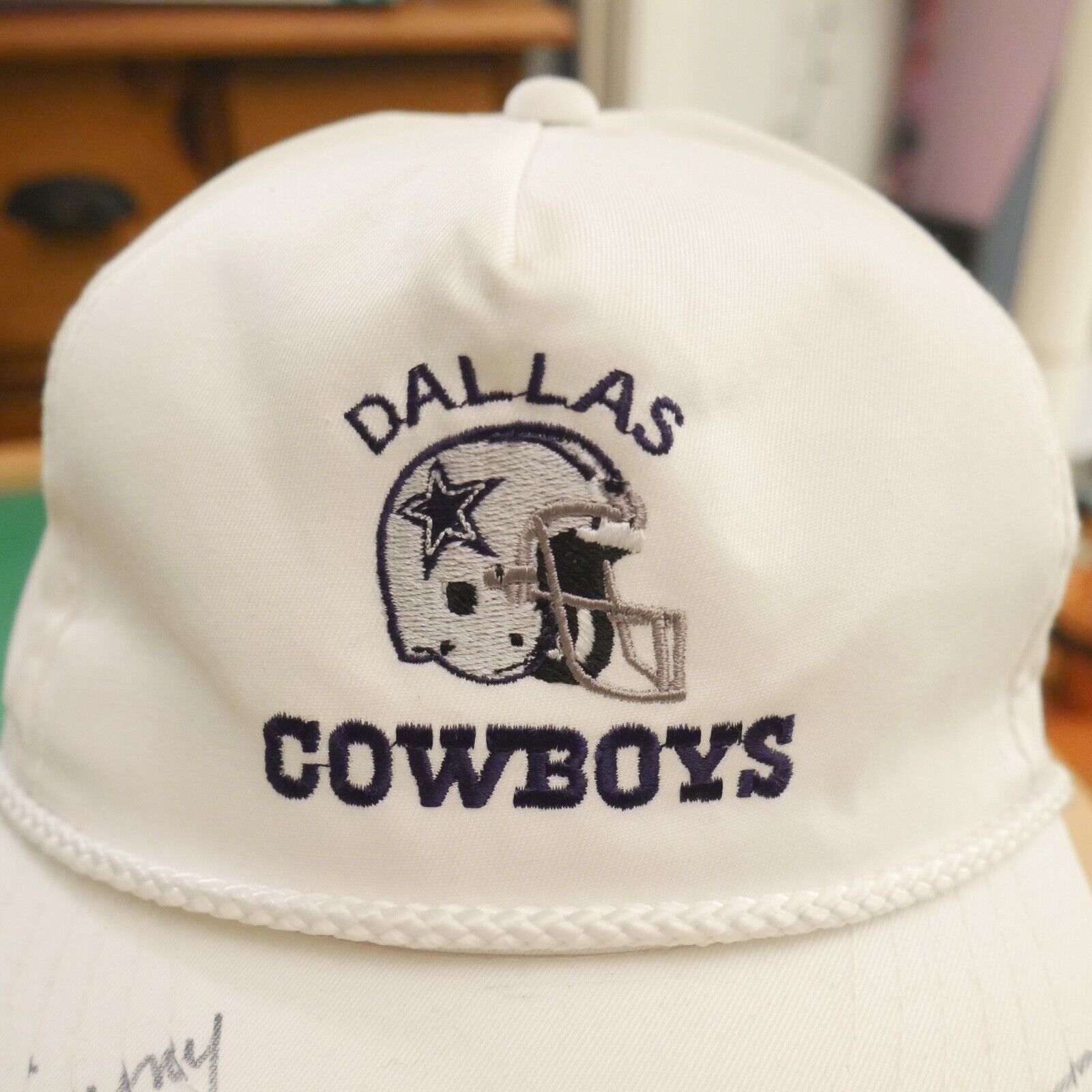 Vintage Dallas Cowboys Snapback Hat Jimmy Johnson Autograph