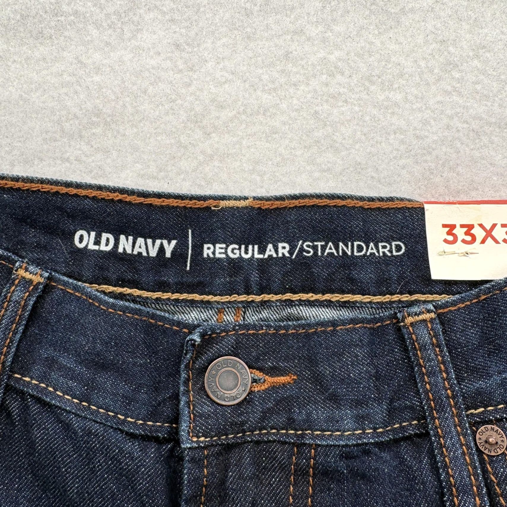 Old Navy Old Navy Jeans Mens 33x32 Regular Standard Fit Blue Dark Wash Denim Tapered NWT Size US 33 - 5 Thumbnail