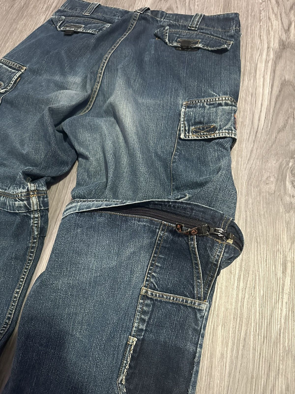 JNCO × Japanese Brand Vintage Japanese Brand Baggy Ripped Carpenter Cargo Jeans Size US 34 / EU 50 - 7 Thumbnail