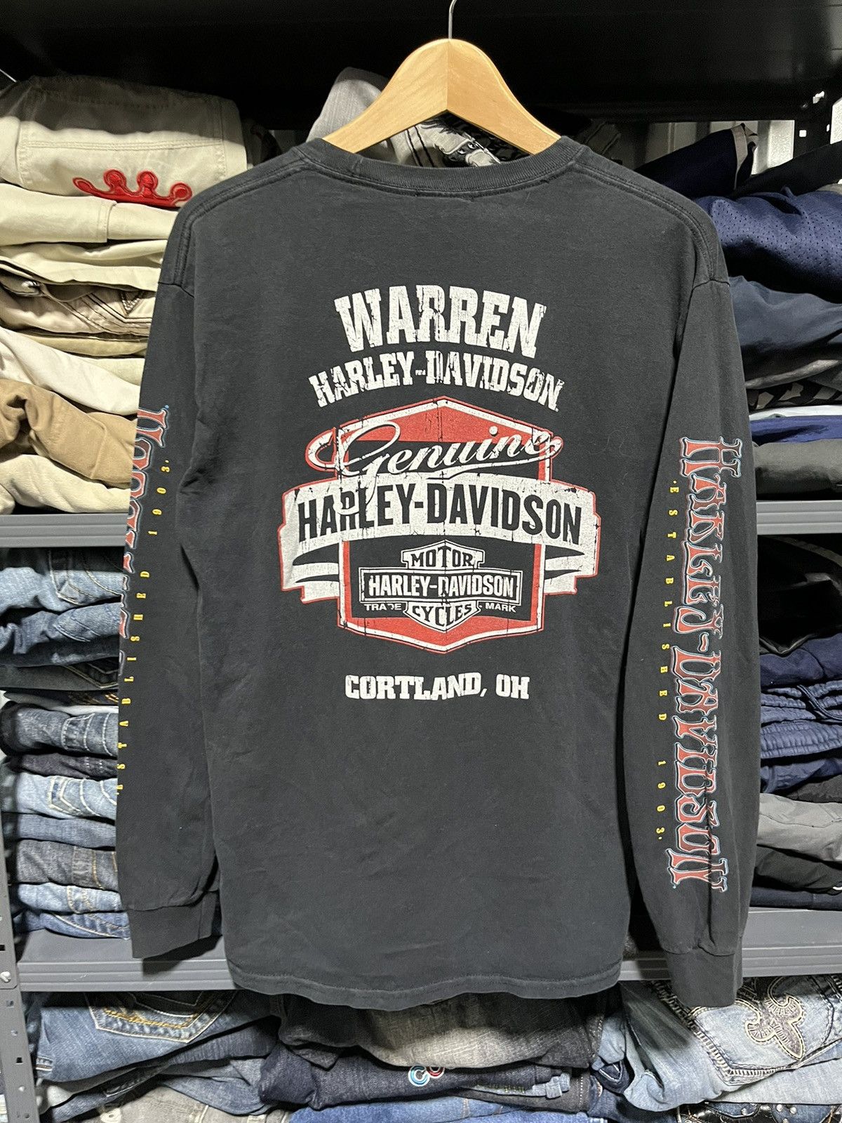 Harley Davidson × Vintage Crazy Vintage Y2K Harley Davidson Skull Biker Longsleeve Size US M / EU 48-50 / 2 - 7 Thumbnail