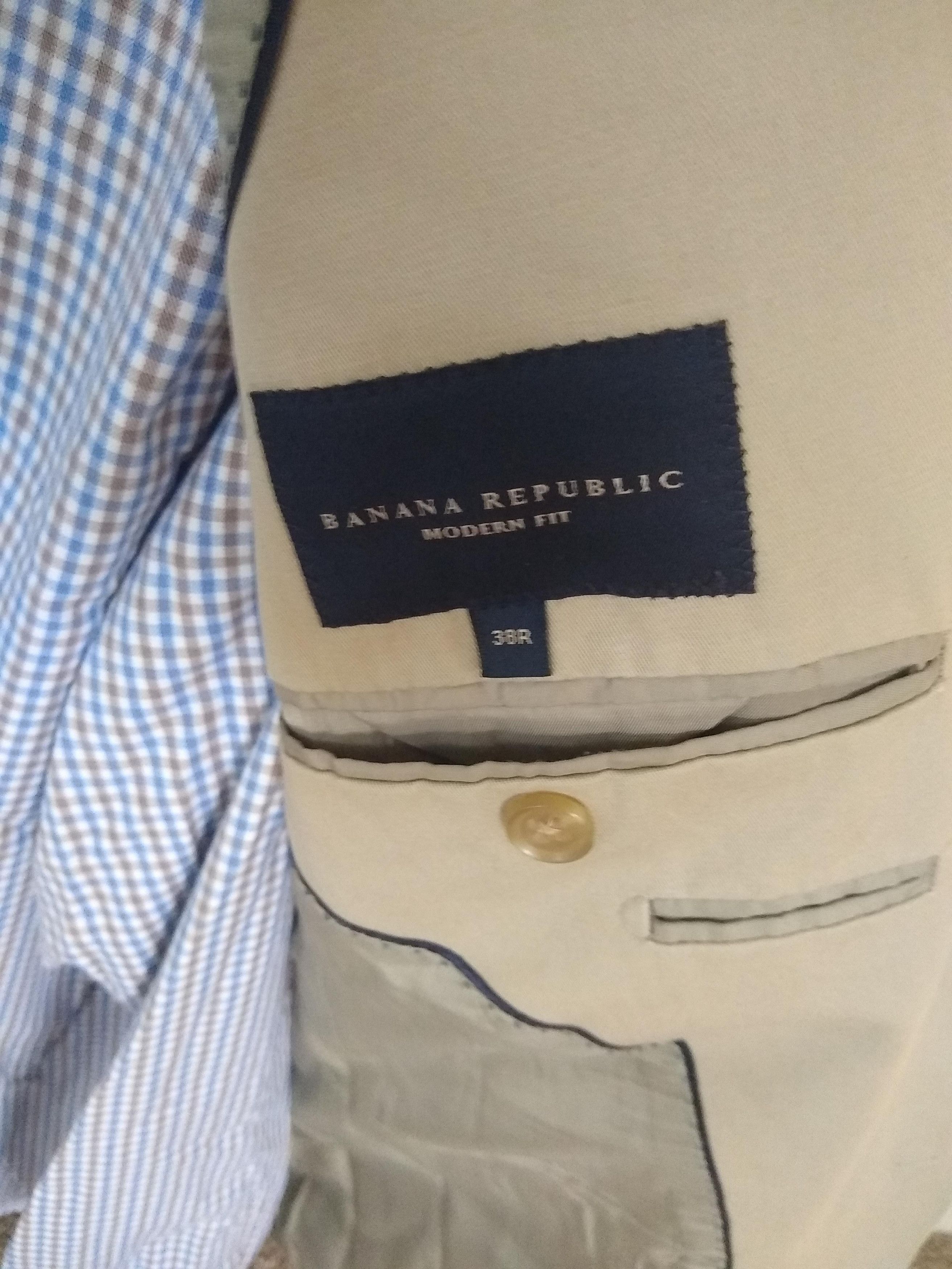 Banana Republic Khaki Blazer & Pants Size 38R - 2 Thumbnail