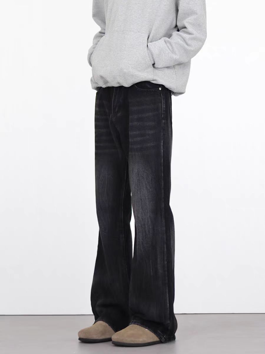 Japanese Brand × Jean Washed Vintage Lightning Textured Micro Flare Jeans Size US 32 / EU 48 - 3 Thumbnail