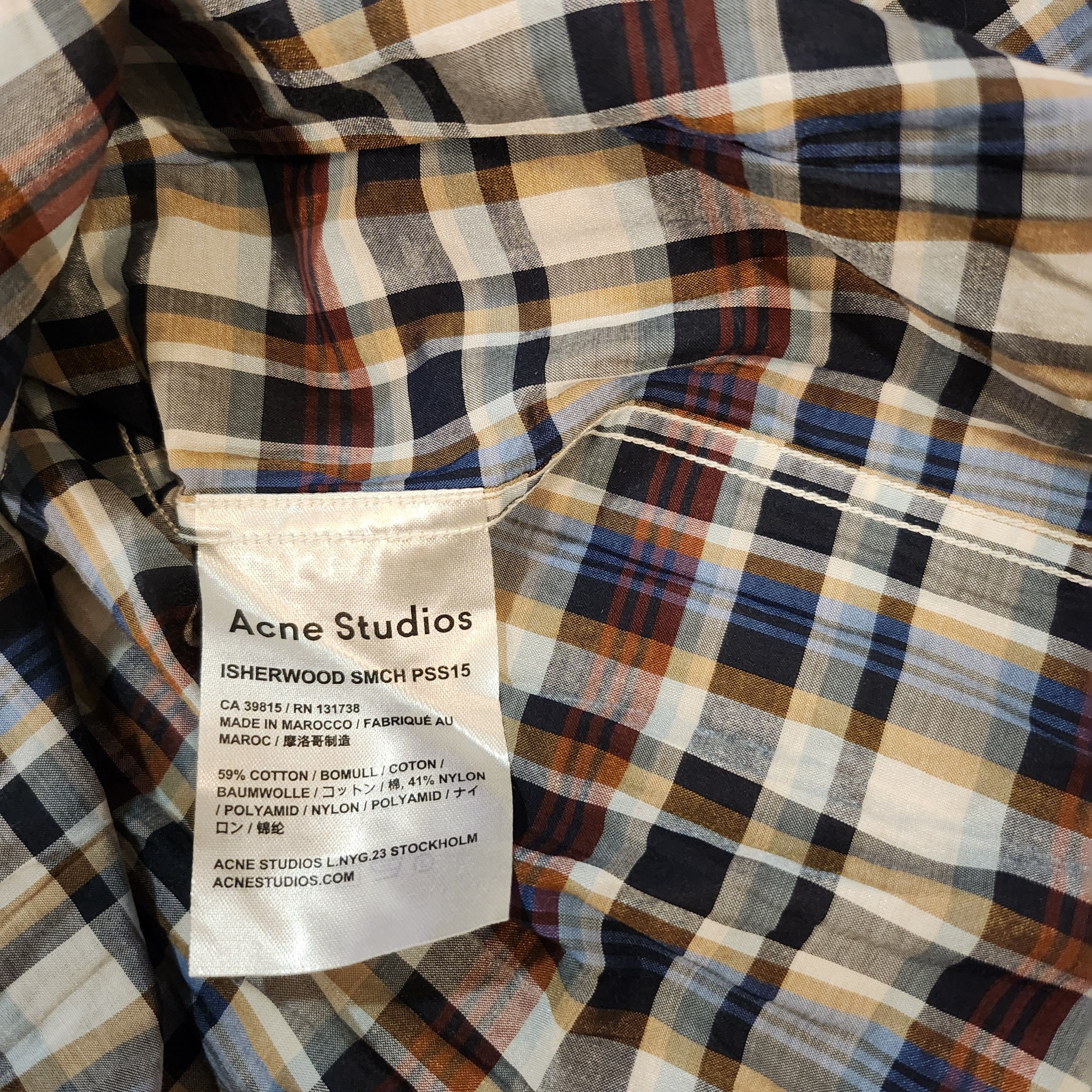 Acne Studios Acne Studios Isherwood Smch PSS15 Cotton Check Shirt Size US M / EU 48-50 / 2 - 4 Thumbnail