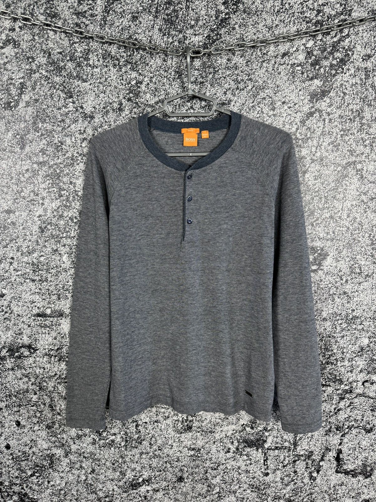 Hugo Boss BOSS Hugo Boss Long Sleeve Henley Shirt Slim Fit Size M Size US M / EU 48-50 / 2 - 1 Thumbnail