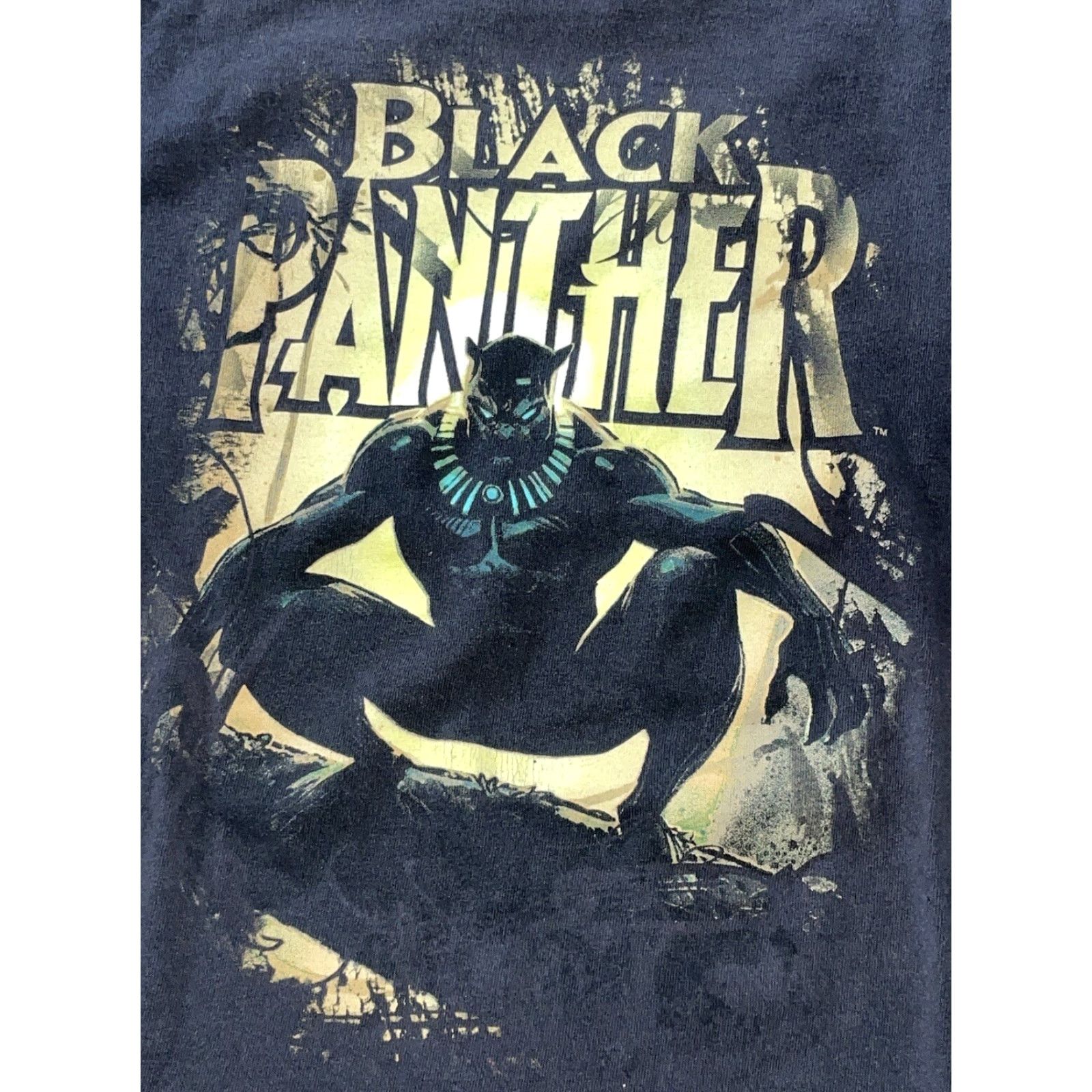 Vintage Disney Marvel Black Panther T-Shirt Large L Mens Black 10/12 Comics Nerd Shirt Size US L / EU 52-54 / 3 - 2 Thumbnail