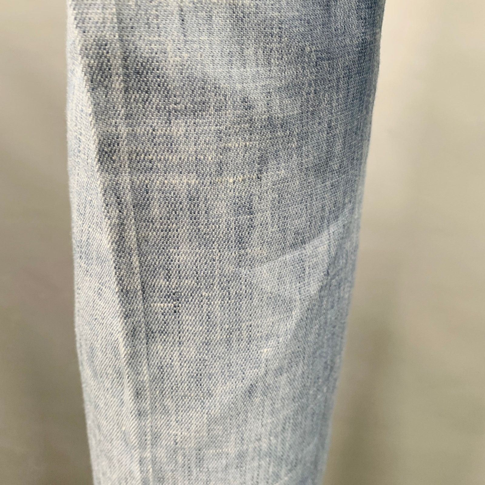 Elie Tahari Size 4 Blue Heather Linen Blend Flat Front Casual Pants Size 27" / US 4 / IT 40 - 4 Thumbnail