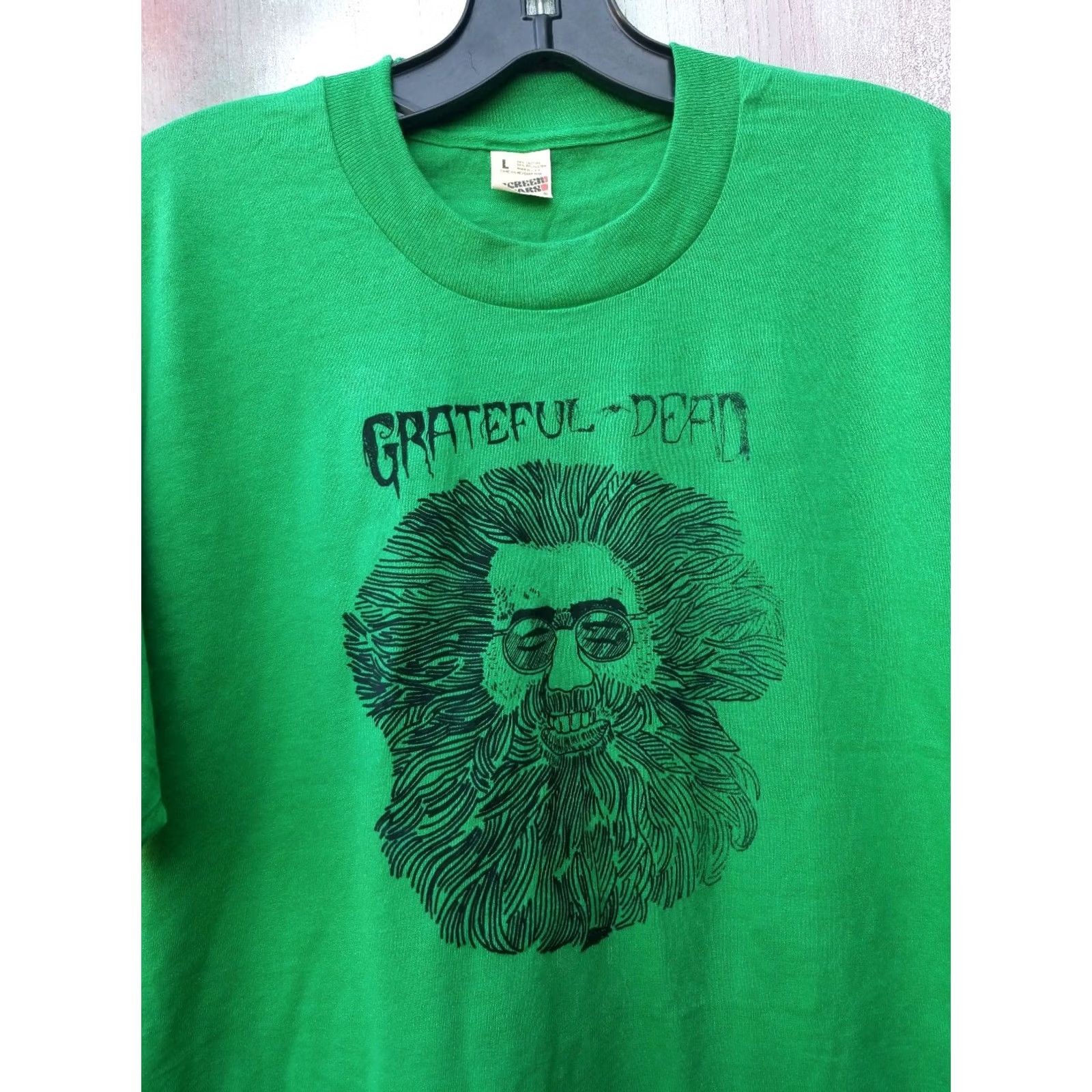 Vintage VINTAGE Grateful Dead Shirt Large Green Crew Neck Short Sleeve Jerry Garcia Logo Deadstock Concert Tour Mens Size US L / EU 52-54 / 3 - 3 Thumbnail