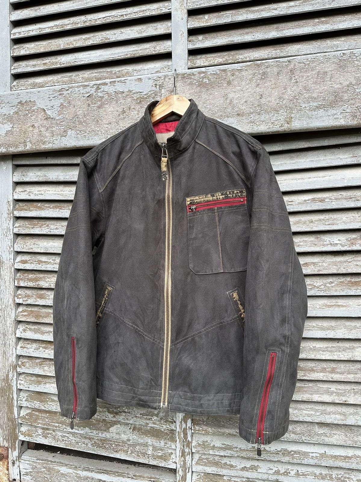 Vintage 👹Vintage Coming Man Grey Suede Detroit Style Jacket Size US L / EU 52-54 / 3 - 3 Thumbnail