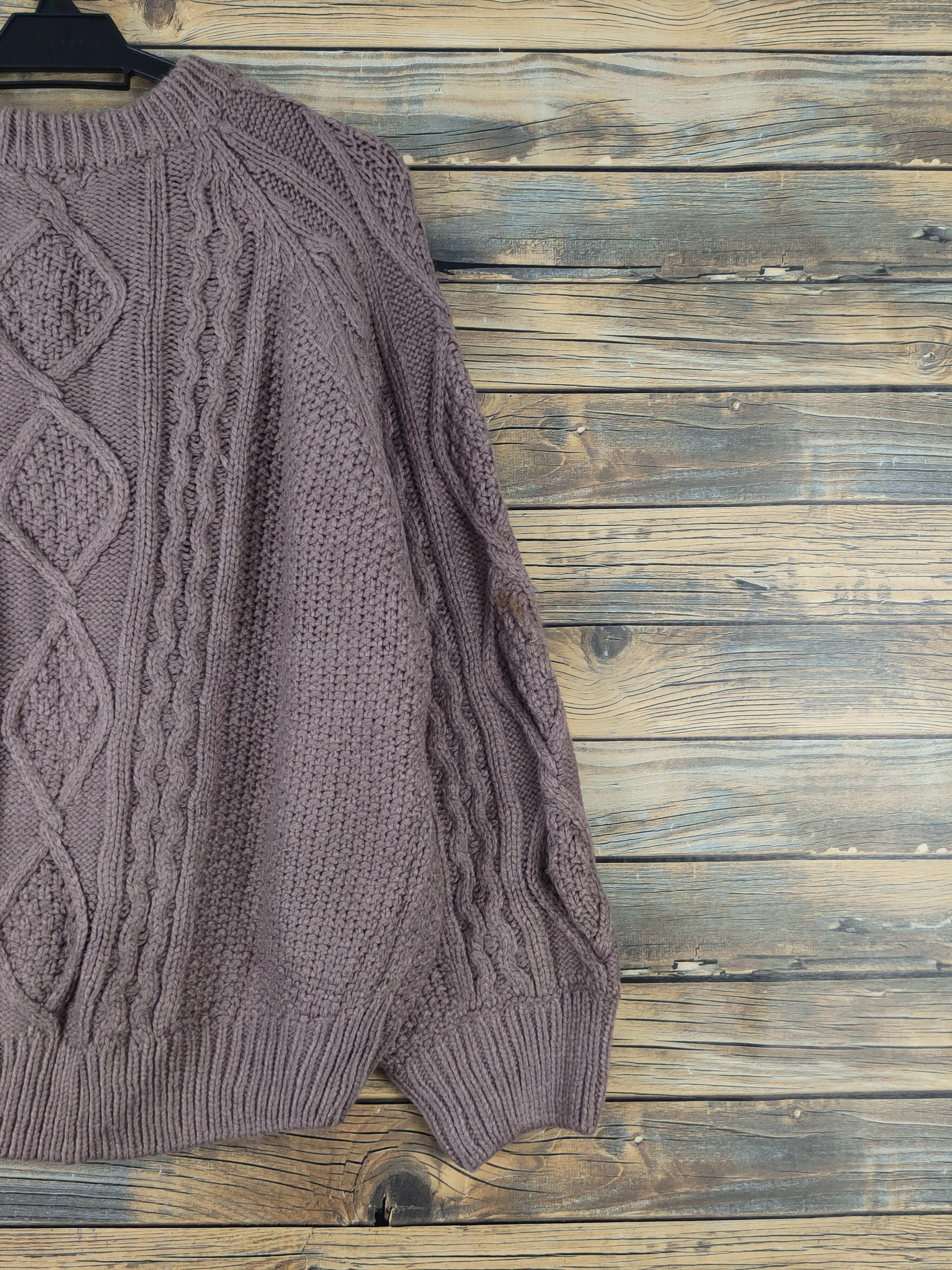 Aran Isles Knitwear GU Dusty Lavender cable Knitwear Cardigan #W1287 Size US XL / EU 56 / 4 - 10 Thumbnail