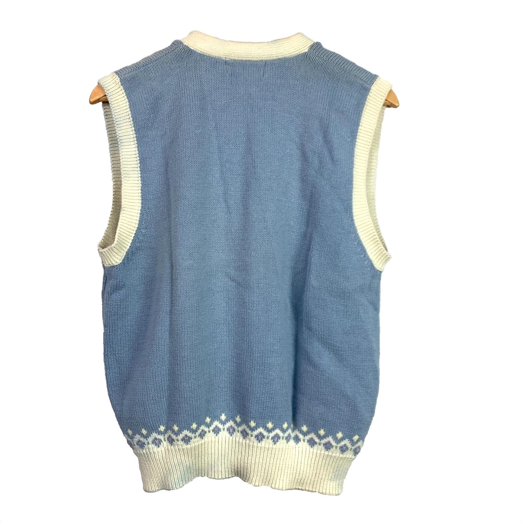 Eddie Bauer VINTAGE Eddie Bauer Cardigan Sweater Vest Shirt Womens Medium Blue 1990s 100% Cotton Embroidered Fairy Kei Size M / US 6-8 / IT 42-44 - 4 Thumbnail