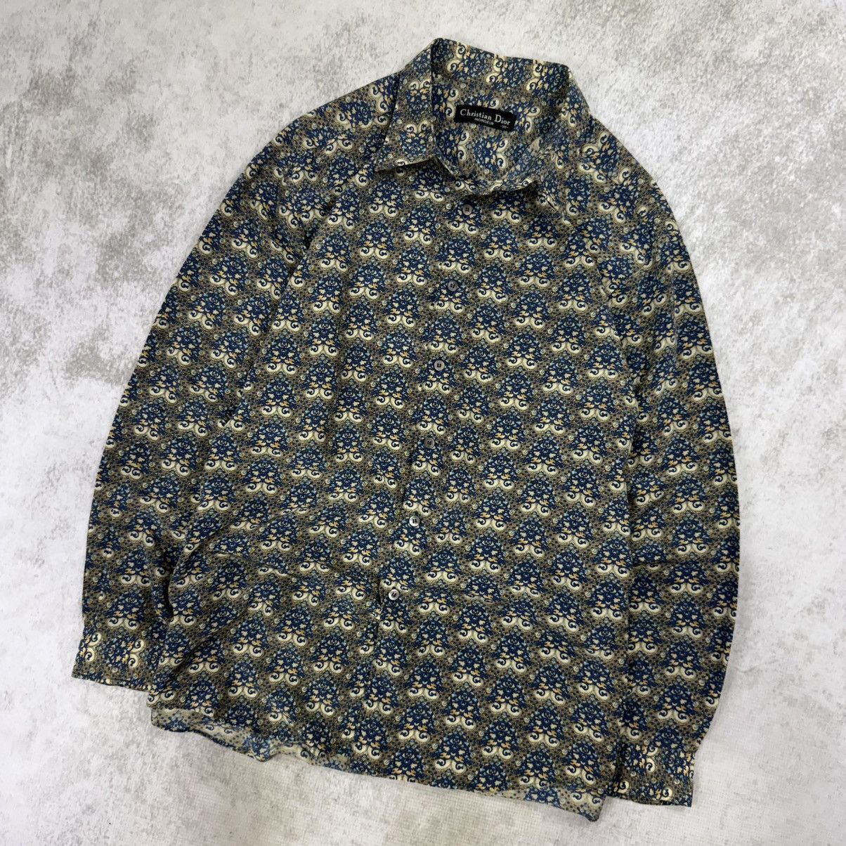 Christian Dior Monsieur Vintage Christian Dior Monsieur pattern silk longshirt Size US XL / EU 56 / 4 - 2 Thumbnail