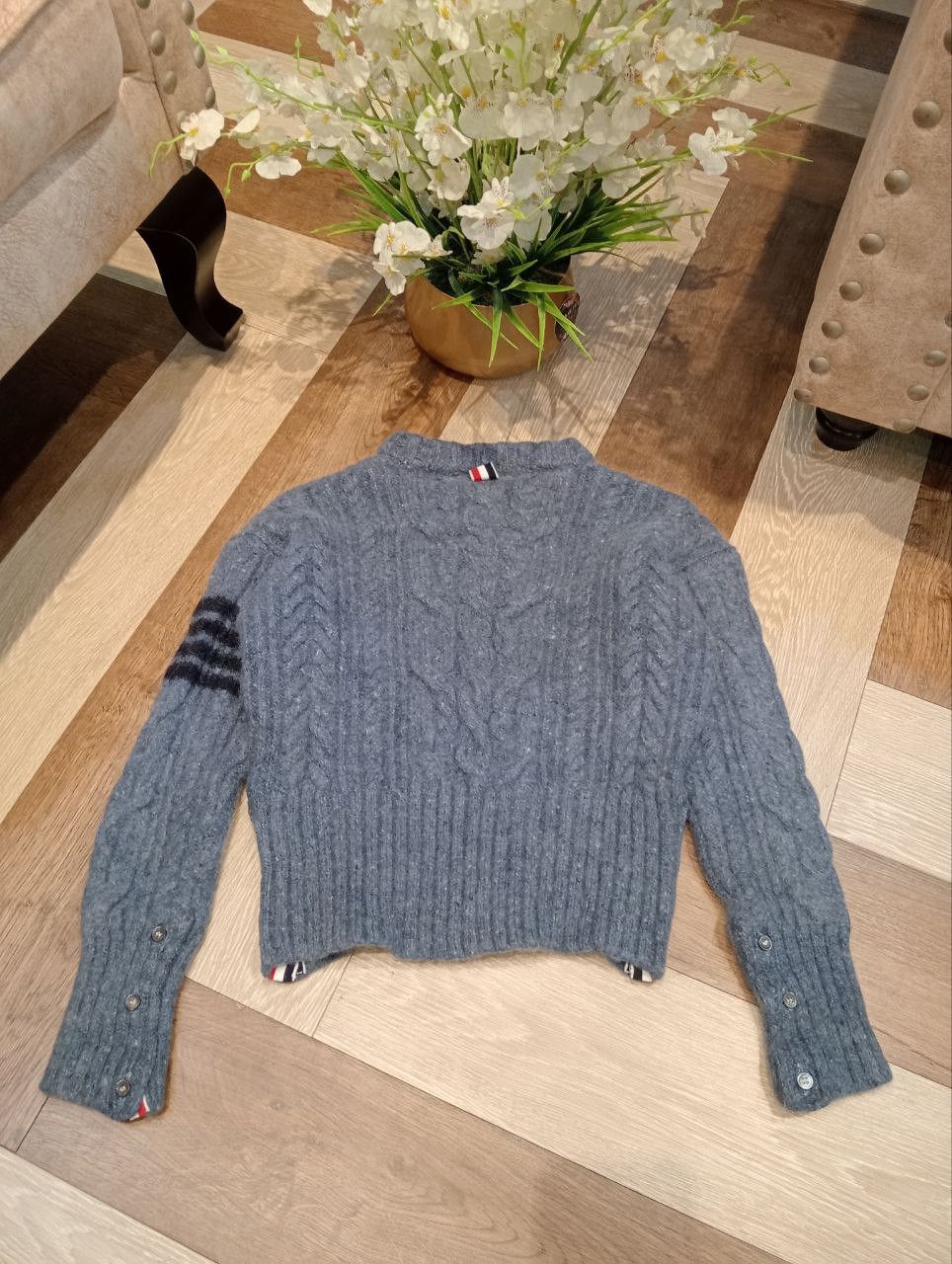 Thom Browne THOM BROWNE CABLE-KNIT BLEND WOOL MOHAIR SWEATER Size S / US 4 / IT 40 - 12 Thumbnail