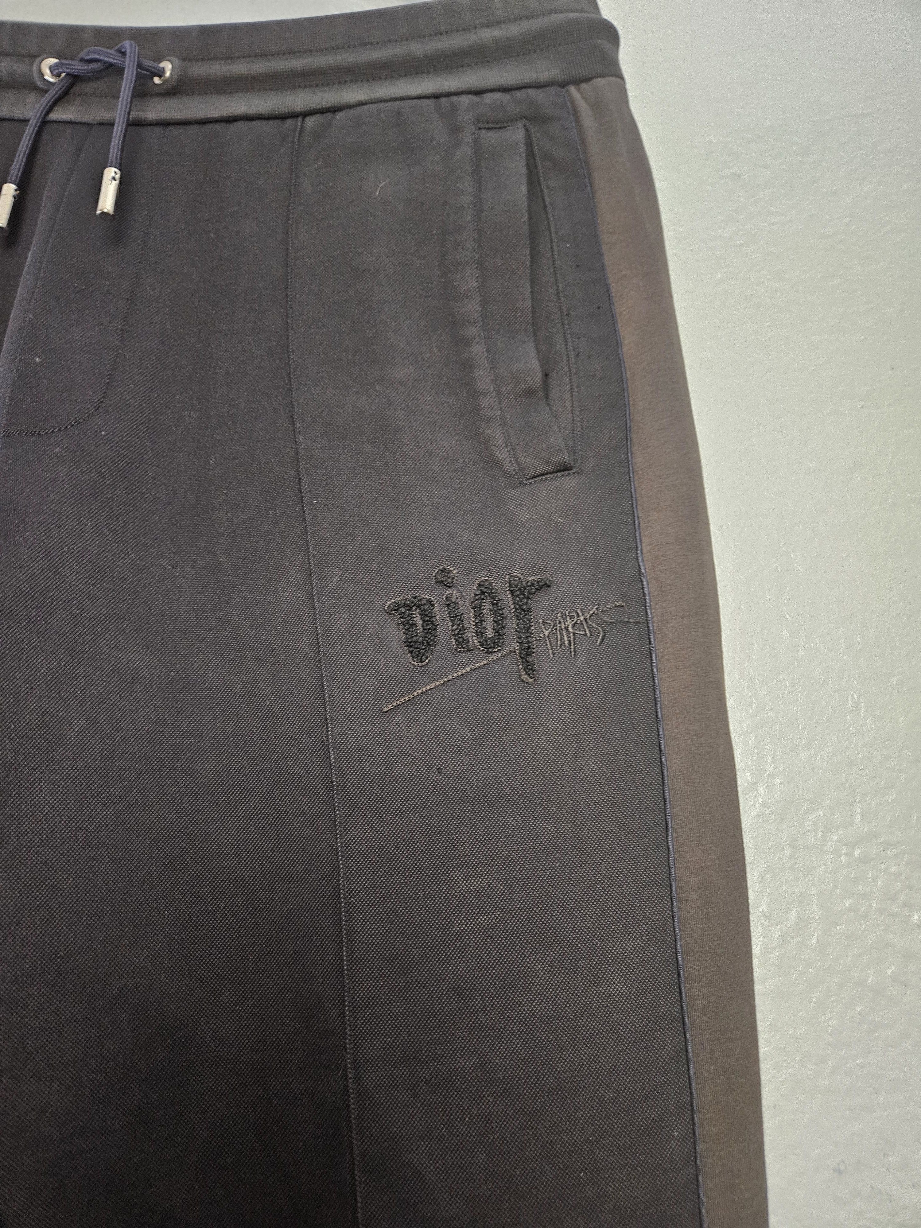 Dior × Stussy Shawn Stussy Dior Blue Side Stripe Sweatpants Size US 32 / EU 48 - 2 Thumbnail