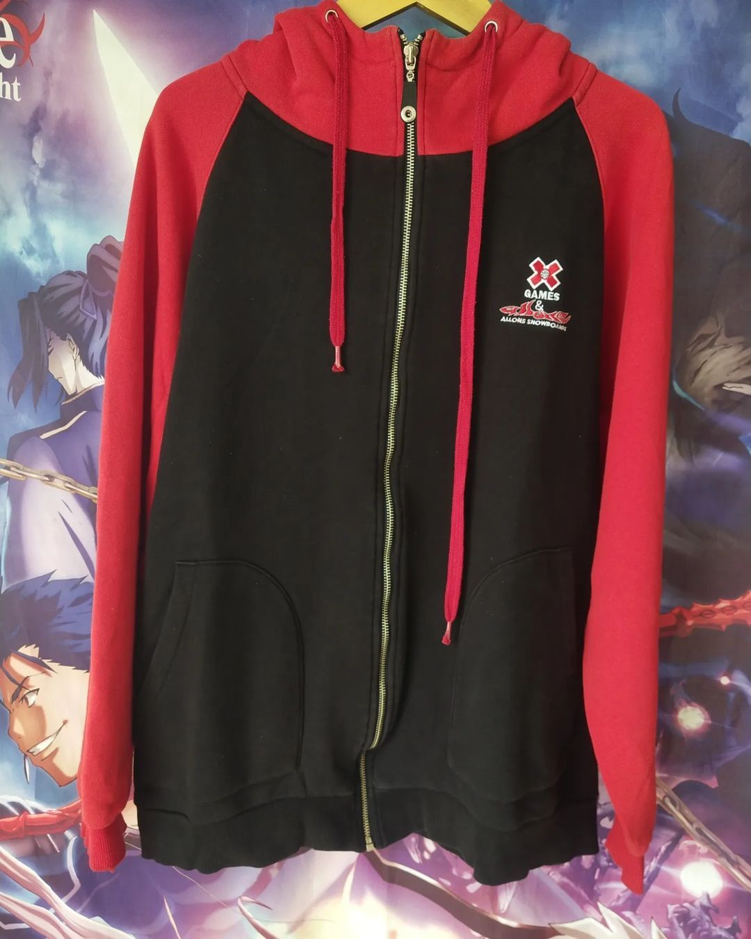 Vintage X Games x Allone Snowboards Red and Black Zipper Hoodie Size US XL / EU 56 / 4 - 3 Thumbnail