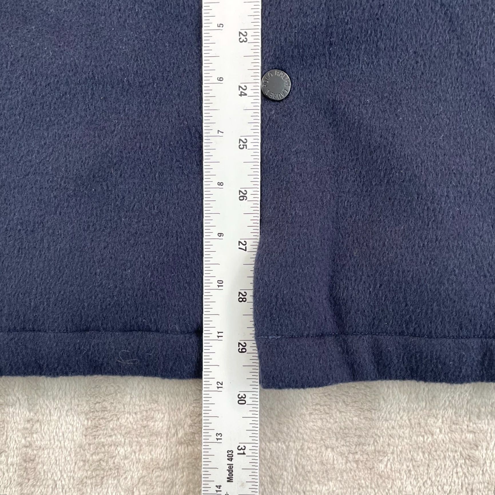 Polo Ralph Lauren VINTAGE Polo Ralph Lauren Jacket Men M Navy 100% Wool Snap Up Quilt Lined Designer Shirt/Coat Size US M / EU 48-50 / 2 - 6 Thumbnail