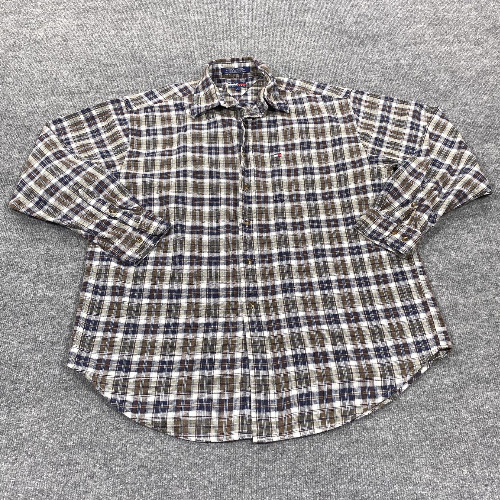 Tommy Hilfiger Tommy Hilfiger Shirt Mens Large Blue Plaid Long Sleeve Button Up Casual Cotton Size US L / EU 52-54 / 3 - 2 Thumbnail