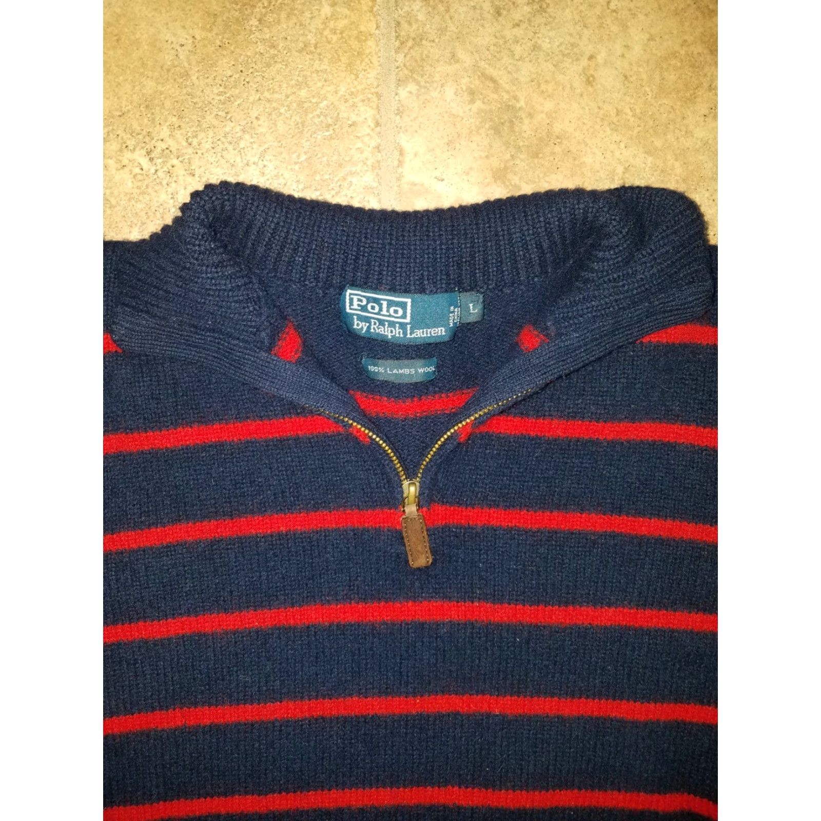 Polo Ralph Lauren VINTAGE Polo Ralph Lauren Sweater Pullover 1/4 Lambs Wool Mens L Blue Wool Pullover Mens L Size US L / EU 52-54 / 3 - 2 Thumbnail