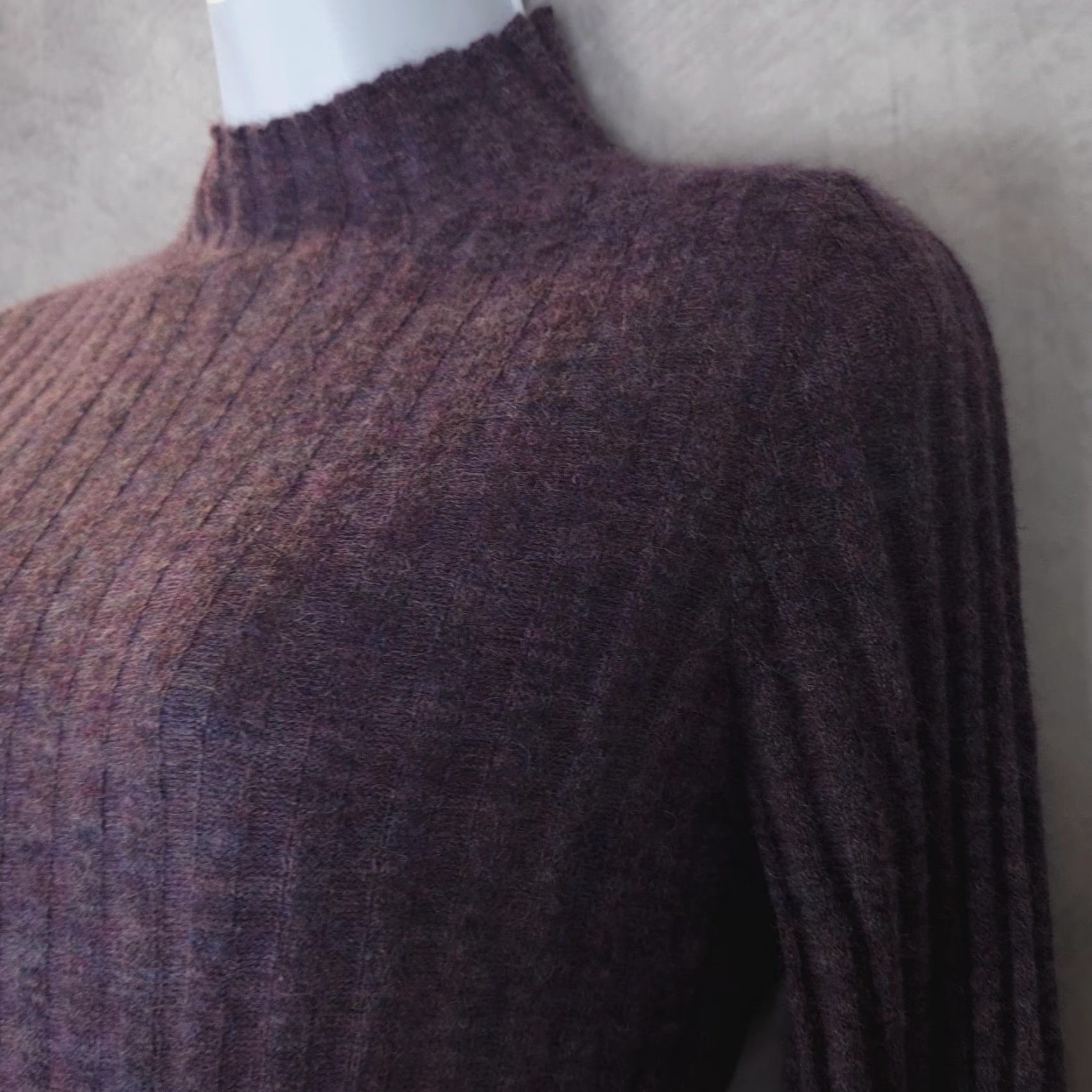 Madewell Madewell Sweater Womens Medium Purple Alpaca Mock Neck Ribbed Knit Pullover Size M / US 6-8 / IT 42-44 - 3 Thumbnail