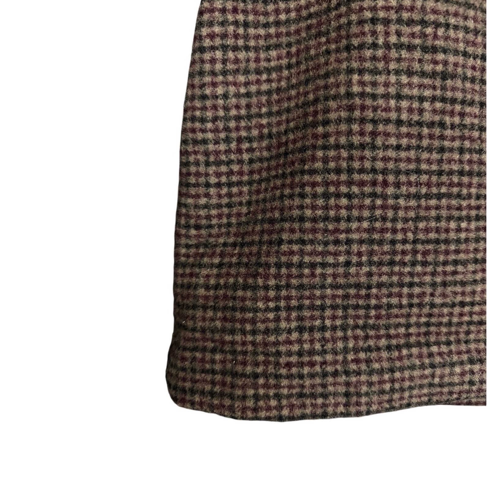 Uniqlo Uniqlo Wool Blend Tweed Checked A-Line Brown Mini Skirt 4 Size 27" / US 4 / IT 40 - 3 Thumbnail