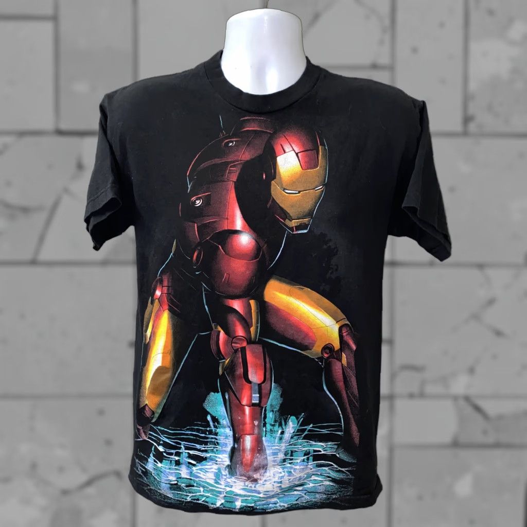 Vintage VINTAGE Iron Man T-Shirt Men Short Sleeve Size M Black Graphic 2008 Regular Cotton Size US M / EU 48-50 / 2 - 1 Thumbnail