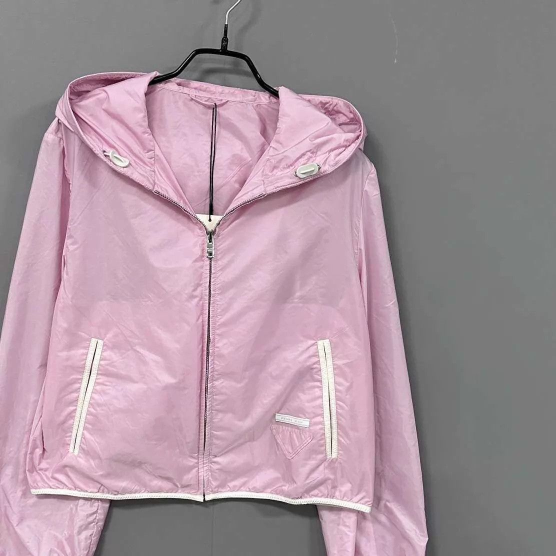 Prada PRADA Pink Triangle Logo Nylon Zip Jacket 38 99New Size XS / US 0-2 / IT 36-38 - 2 Thumbnail