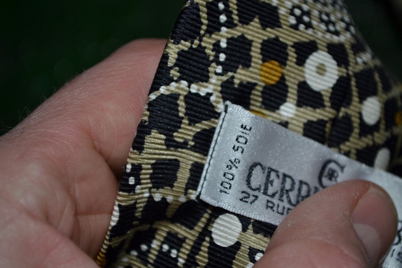 Cerruti 1881 × Vintage Cerruti 1881 100% Silk Black Gold Tie Size ONE SIZE - 4 Thumbnail