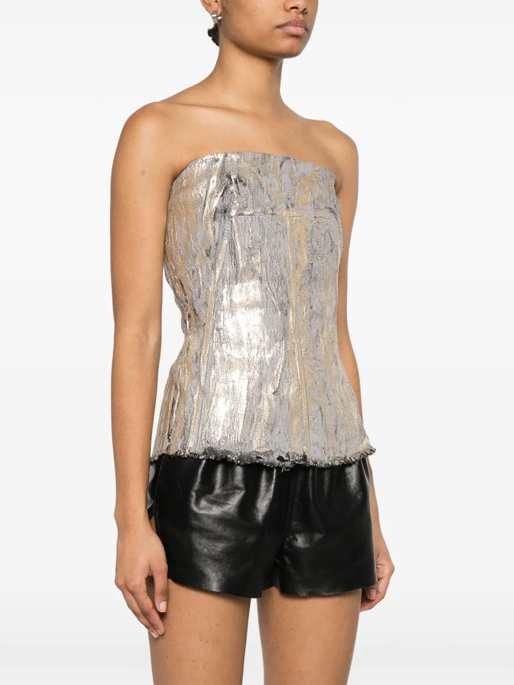 Rick Owens o1y0126 Denim Blouse in Gray/Gold Size M / US 6-8 / IT 42-44 - 3 Thumbnail