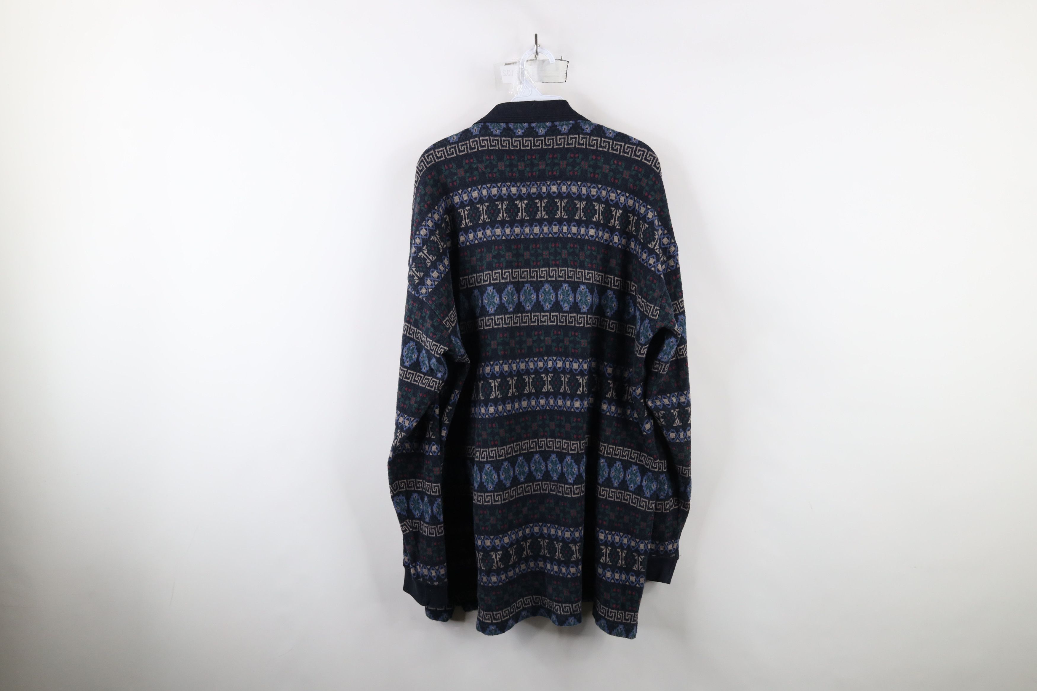 Vintage Vintage 90s Streetwear Rainbow Fair Isle Long Sleeve Polo Size US XL / EU 56 / 4 - 9 Thumbnail