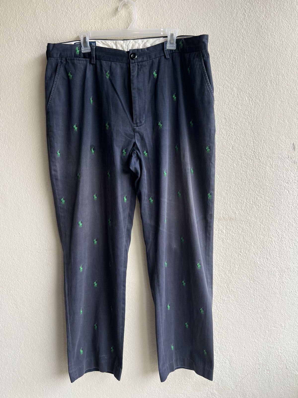 Polo Ralph Lauren Vintage 90s Polo Ralph Lauren Small Pony Faded Navy Trouser Size US 38 / EU 54 - 2 Thumbnail
